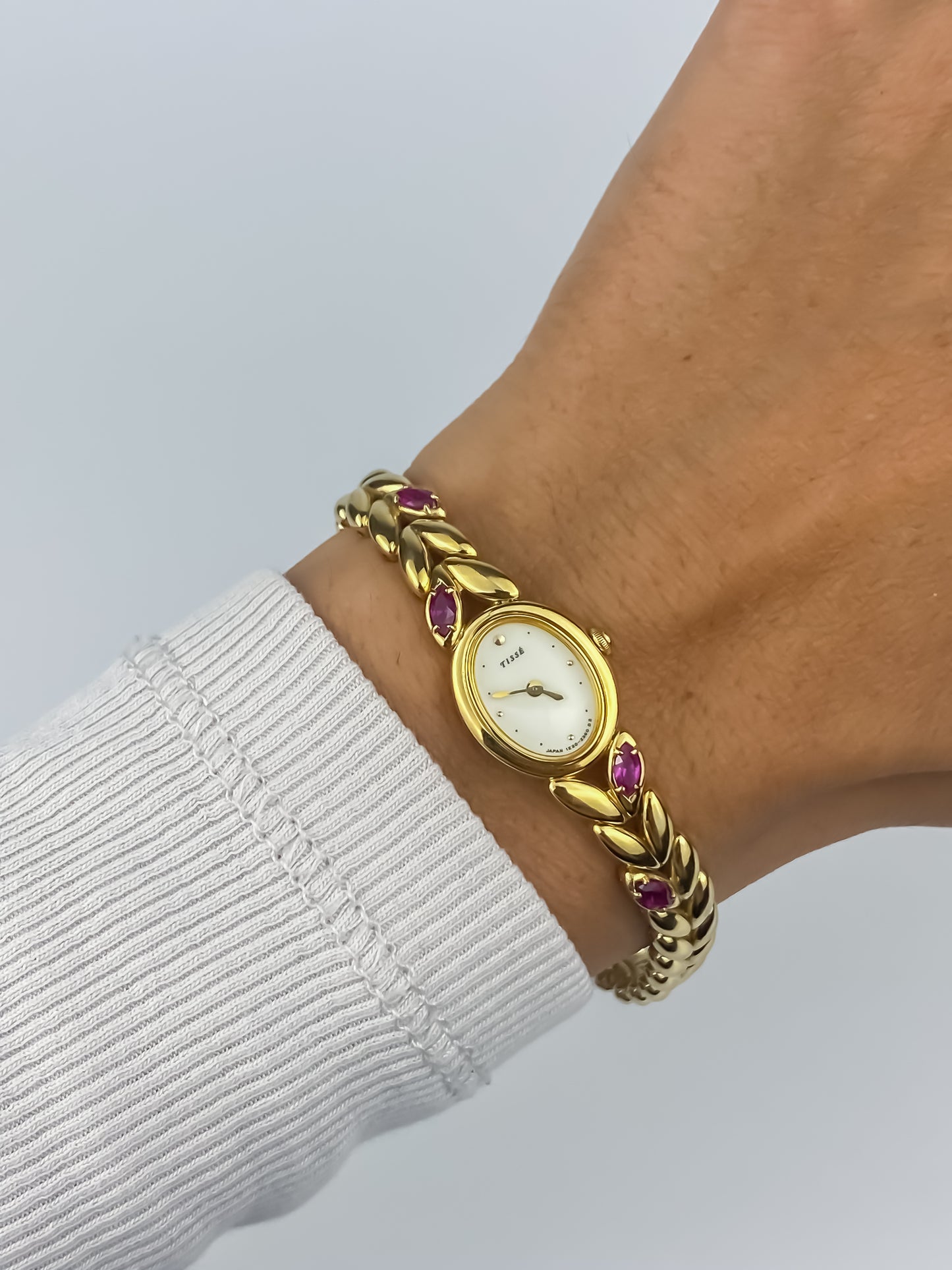 Very Rare Seiko Tissé Watch Rubies & Gold Braided Bracelet