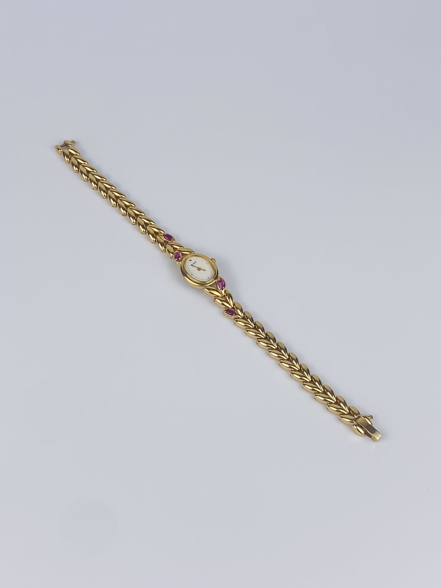 Very Rare Seiko Tissé Watch Rubies & Gold Braided Bracelet