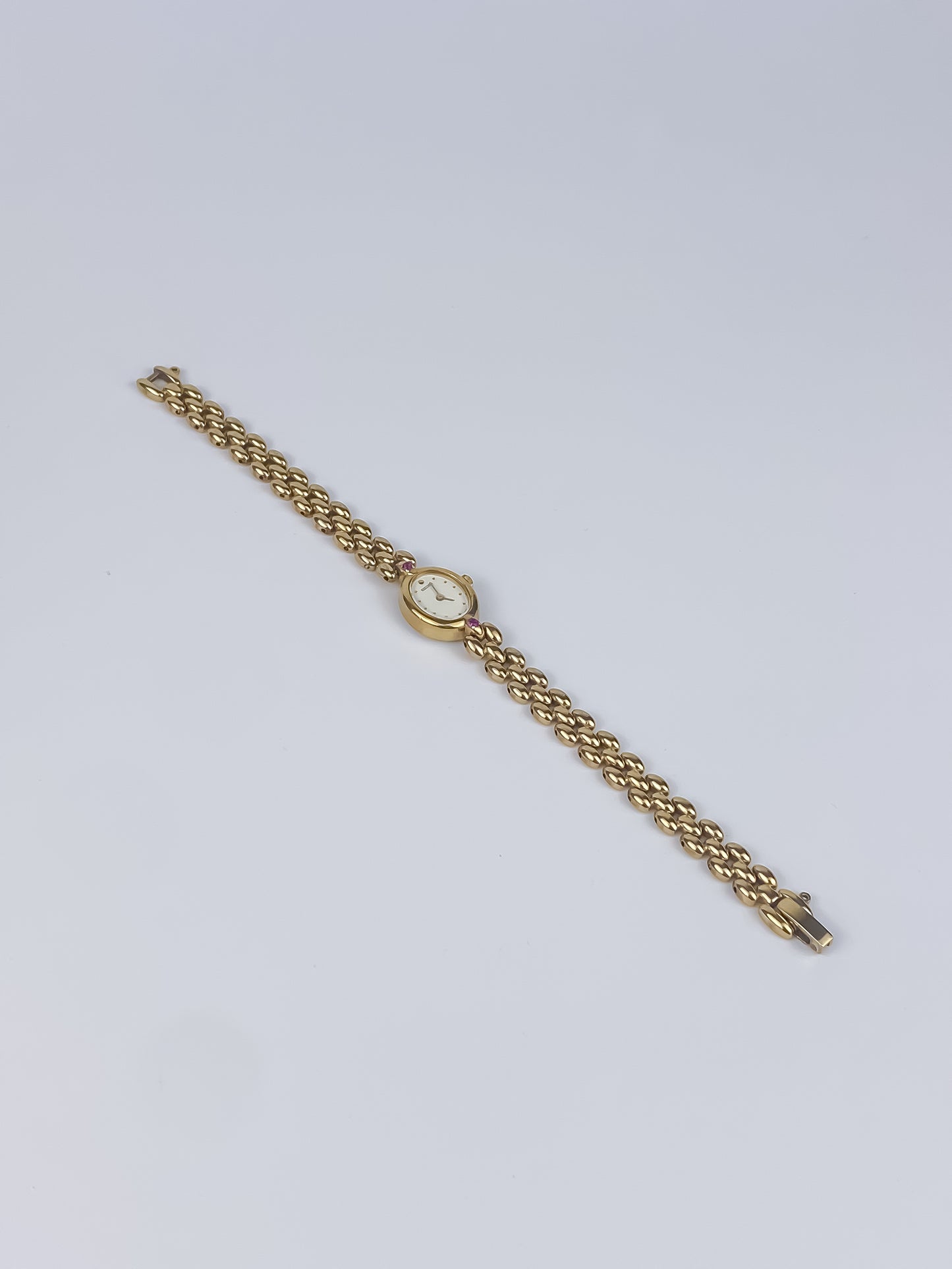 Rare Seiko Vintage Watch Genuine Rubies and Gold Plated Bracelet