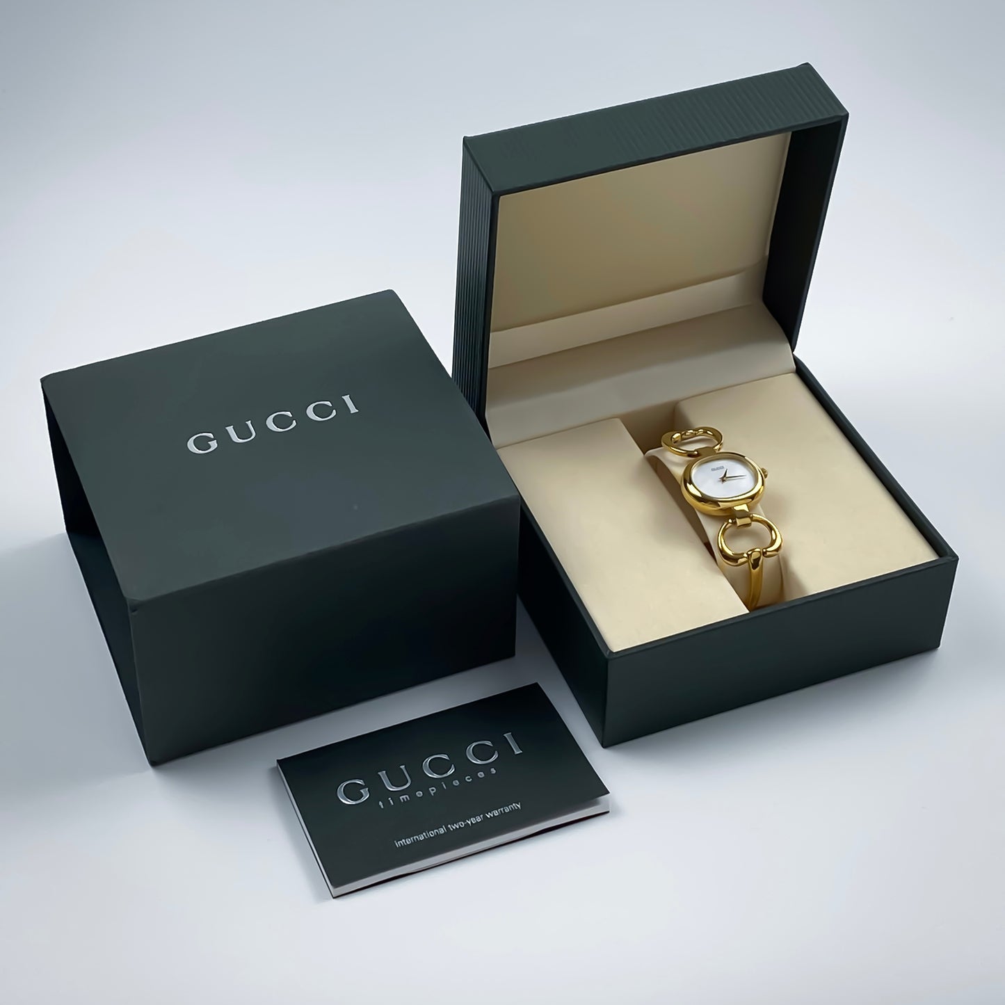 Gucci Vintage Gold Mother of Pearl Oval