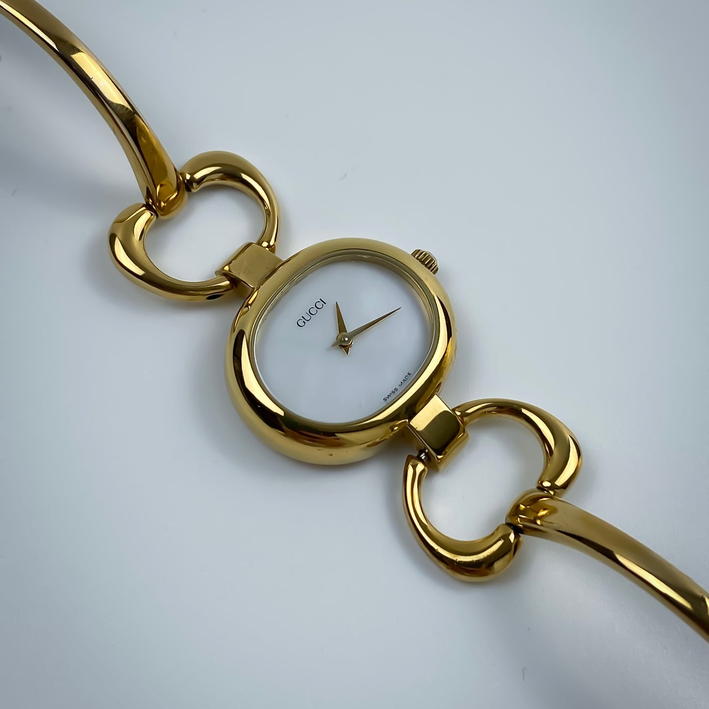 Gucci Vintage Gold Mother of Pearl Oval