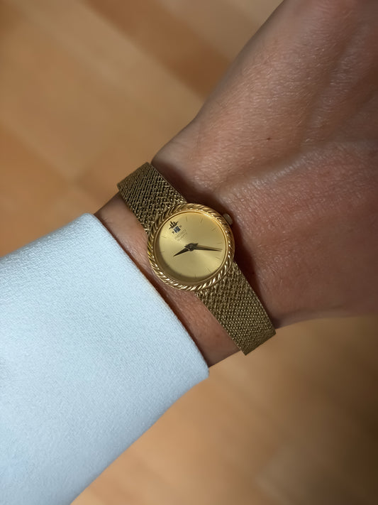 Seiko Vintage Diamond & Gold Cocktail Watch Milanese Mesh Bracelet