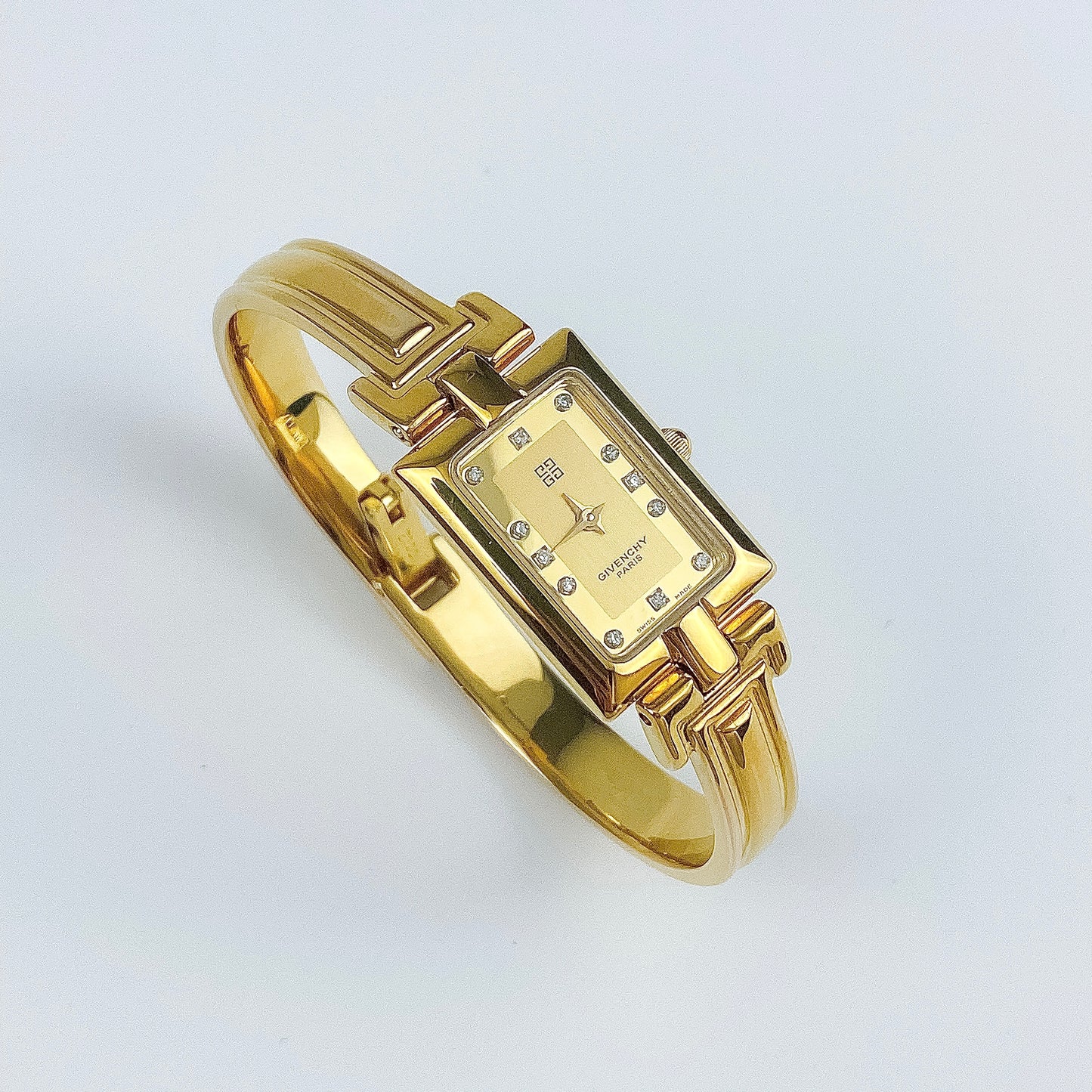 Givenchy 90s Diamonds Gold Plated Bangle Watch