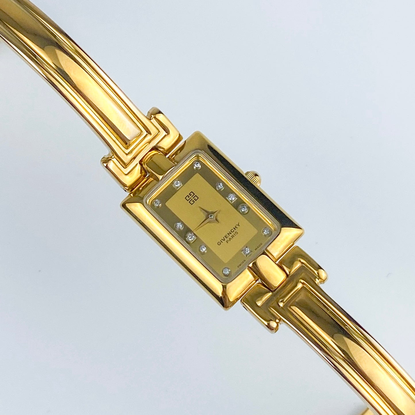 Givenchy 90s Diamonds Gold Plated Bangle Watch