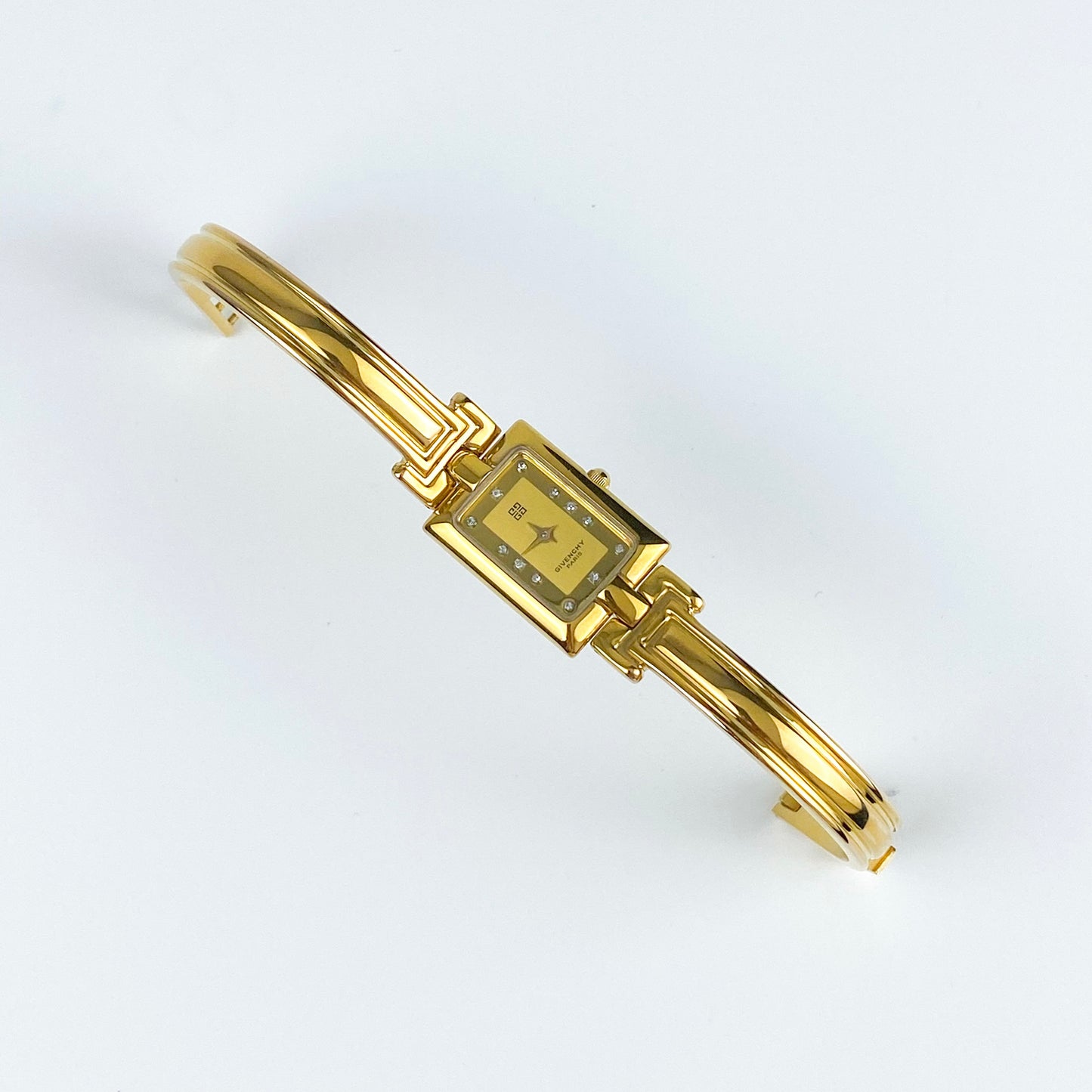 Givenchy 90s Diamonds Gold Plated Bangle Watch