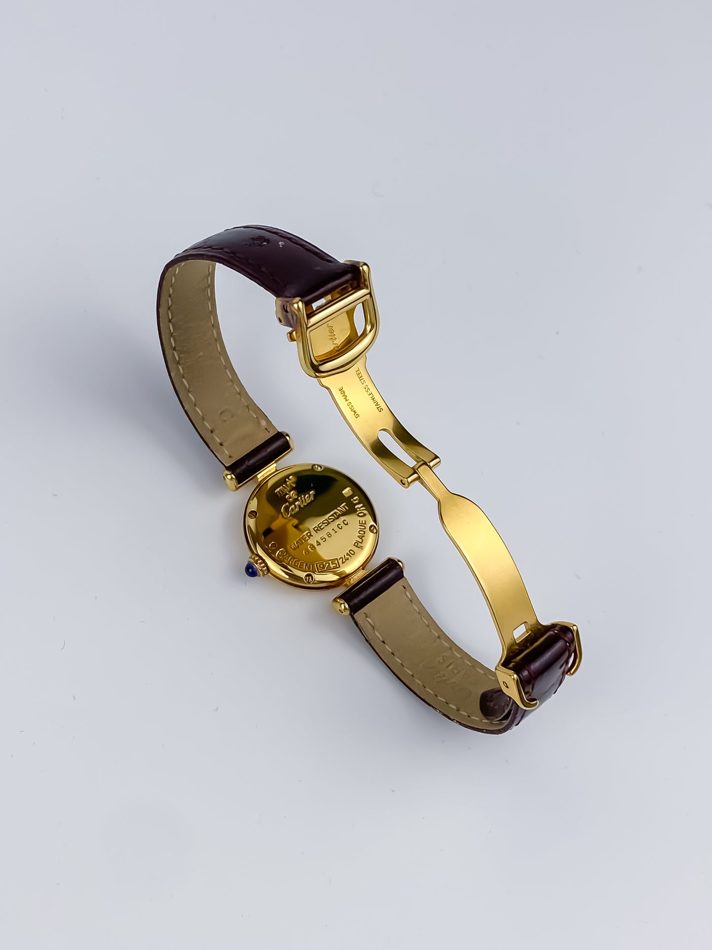 Cartier Must Colisée Vermeil Vintage Watch White Roman Numeral Dial