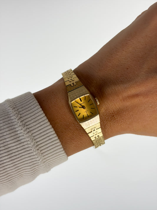 Vintage Seiko 17 Jewels Gold Frosted Classic Watch