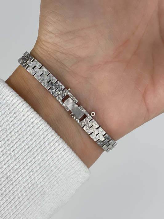 Seiko Vintage Silver Frosted Manual Wind Watch