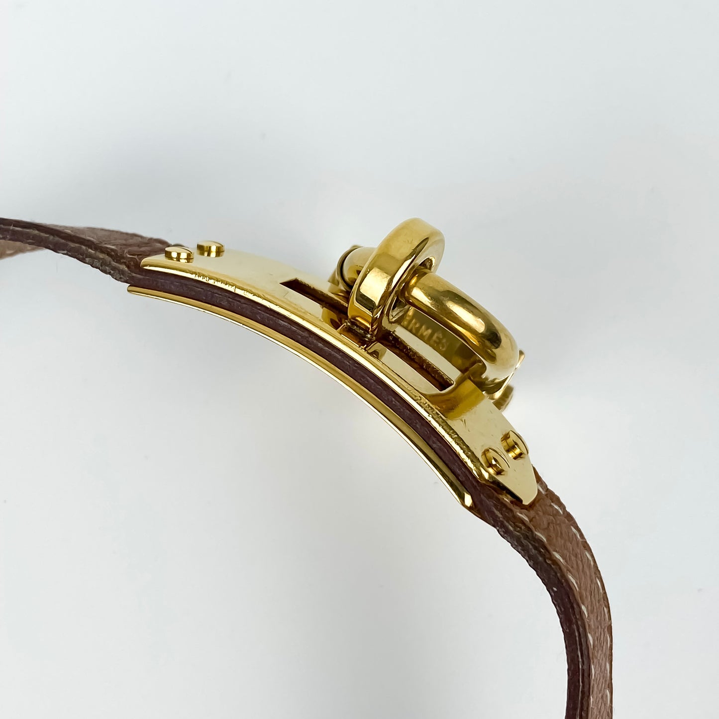 Hermès Kelly Vintage Watch Brown Leather Champagne Dial