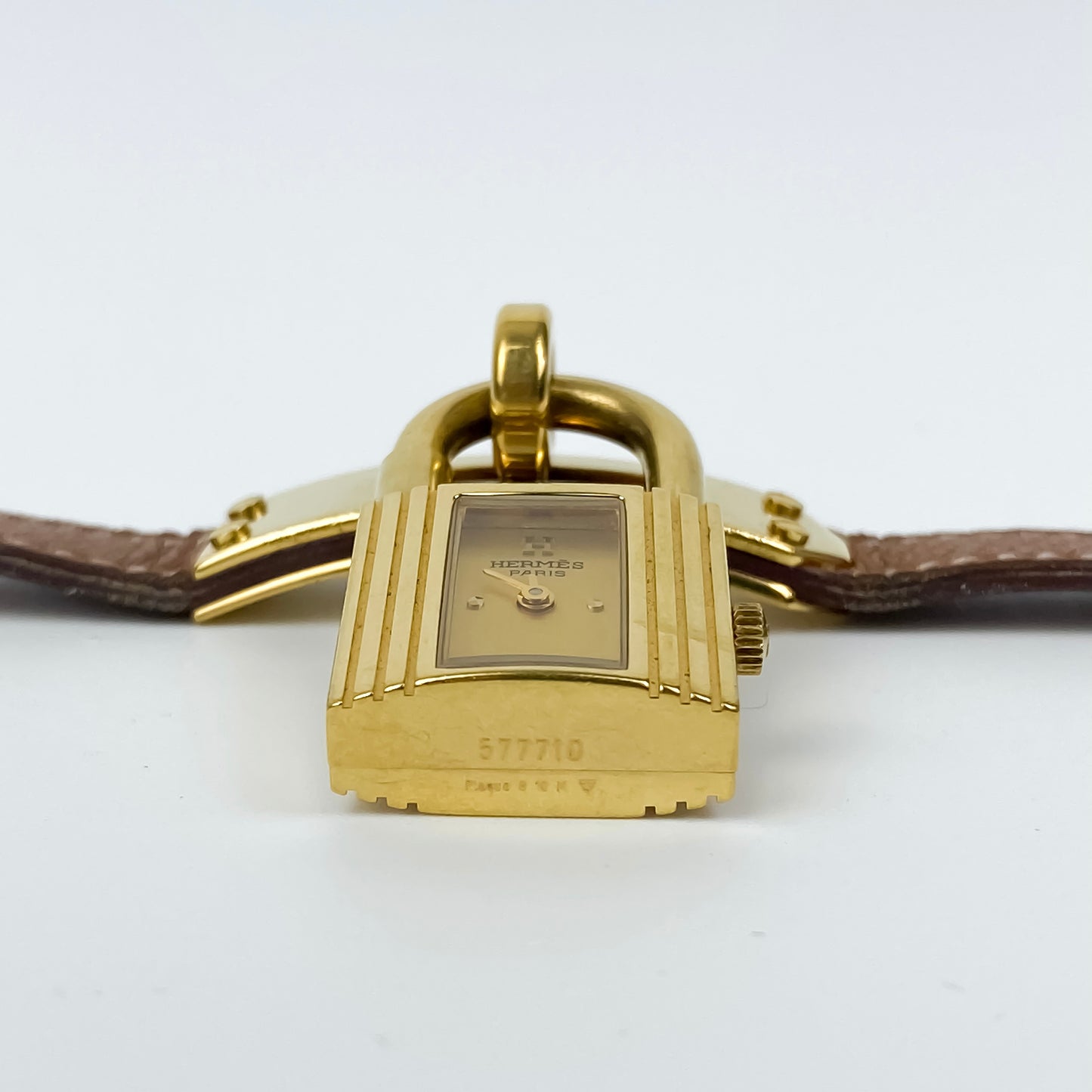 Hermès Kelly Vintage Watch Brown Leather Champagne Dial