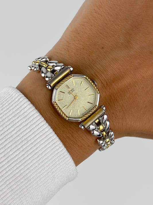 Seiko Vintage Watch Dual Tone Octogonal Dial