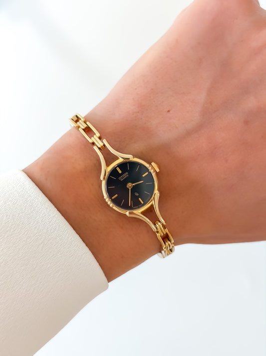 Vintage Citizen Gold Cocktail Watch Sculptural