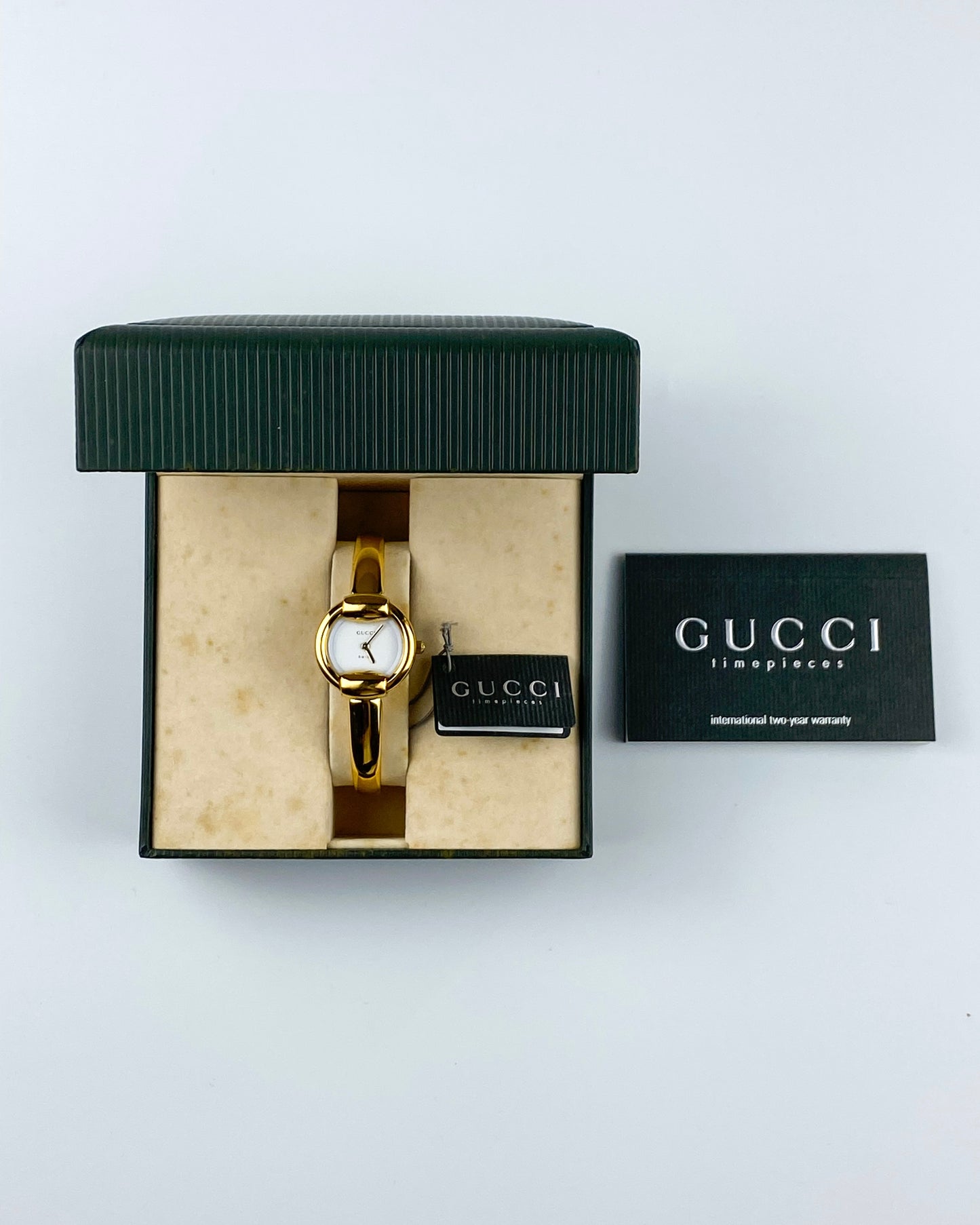 Gucci Vintage Watch Gold 1400L Round Dial Original Guarantee & Box