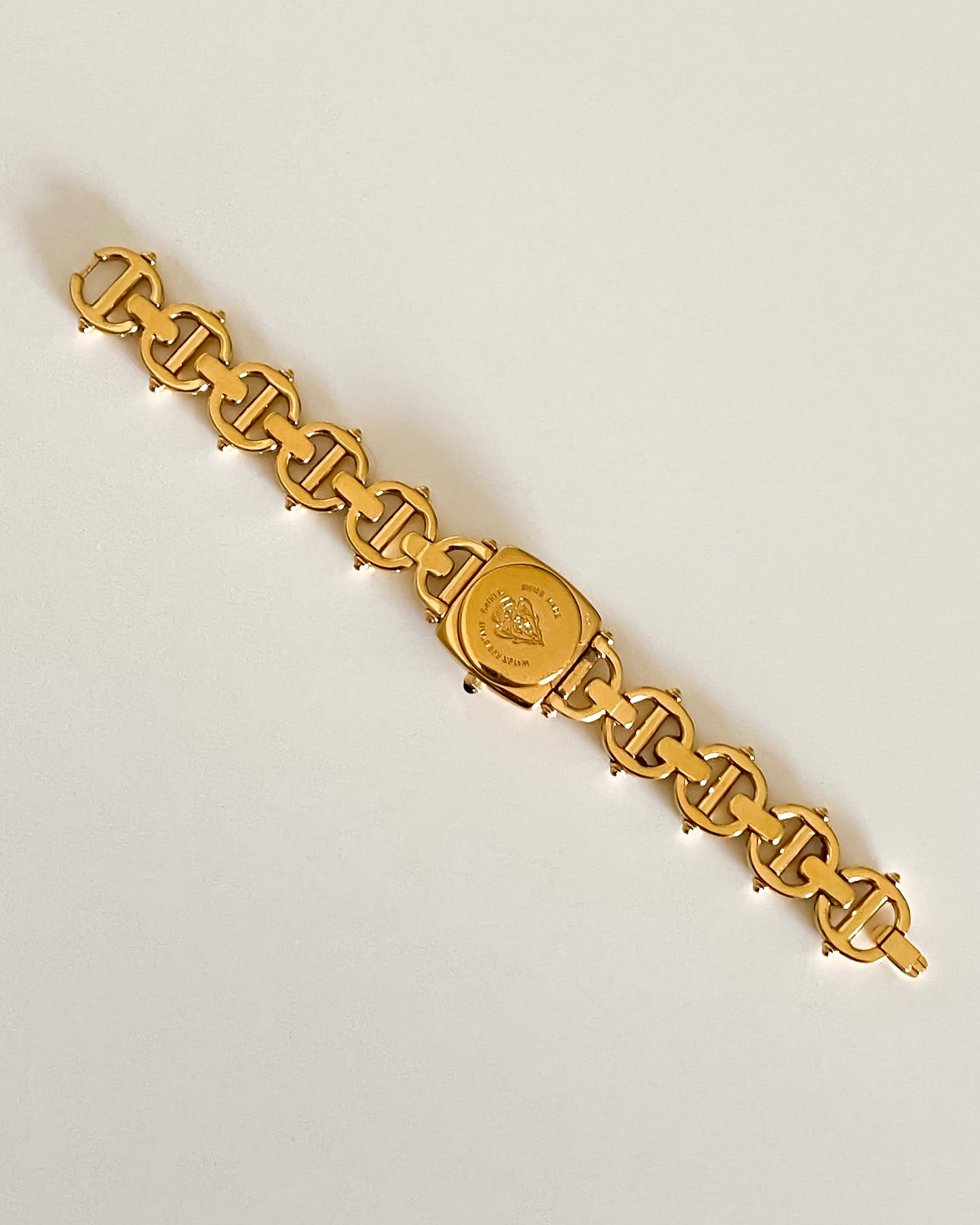 Gucci Vintage Watch Gold 6400L Shell Dial Horsebit Links