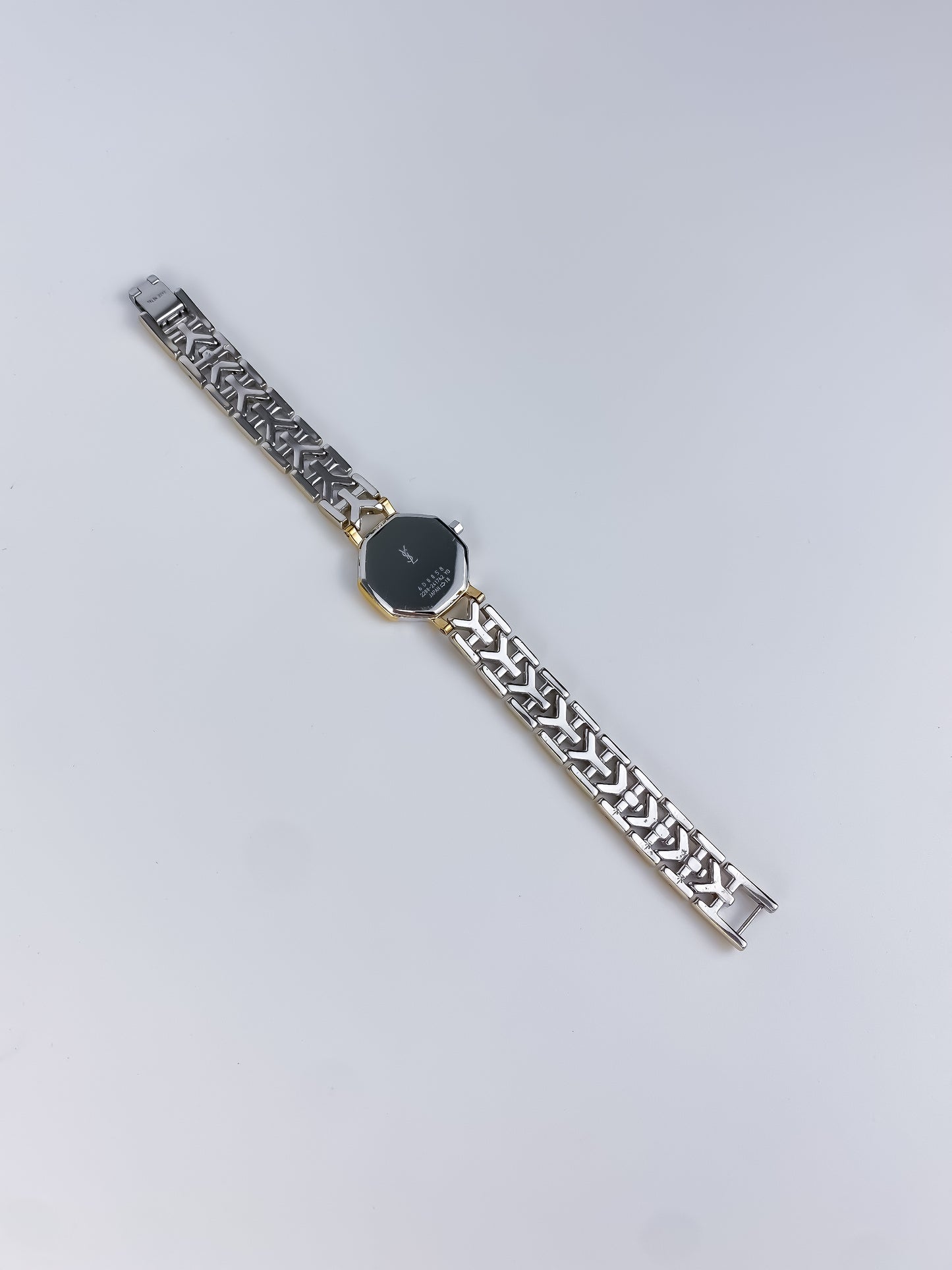 Yves Saint Laurent Duo Tone Vintage Watch Hexagonal Dial