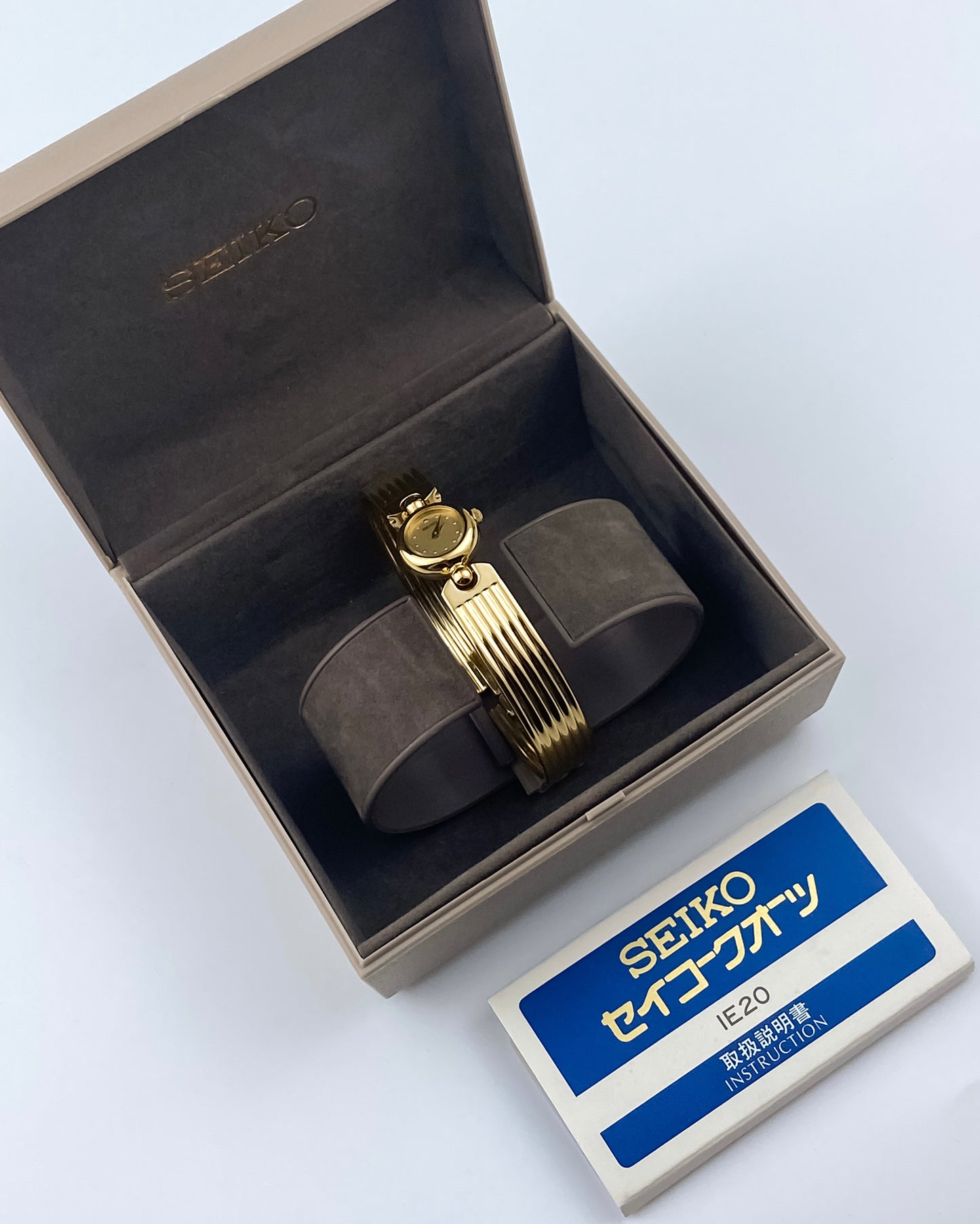 Seiko Vintage Watch Gold Mini Bangle Box & Papers
