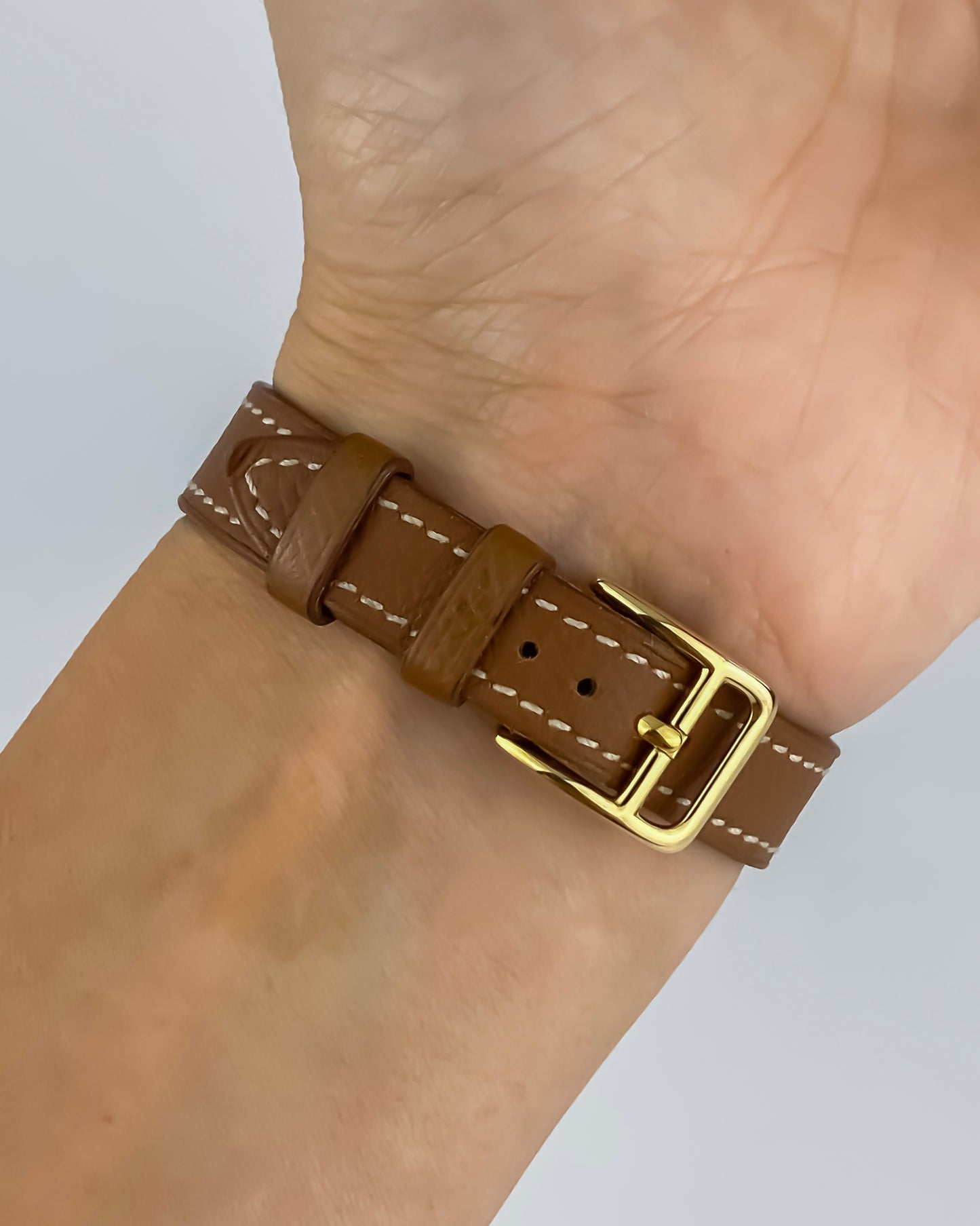 Hermes Kelly Vintage Watch Gold Brown Leather