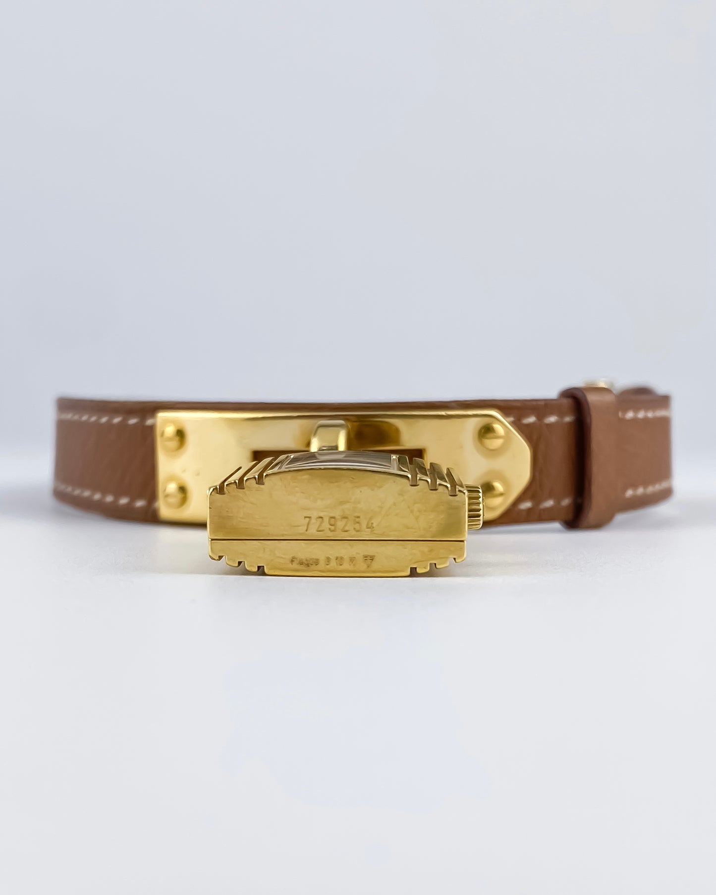 Hermes Kelly Vintage Watch Gold Brown Leather