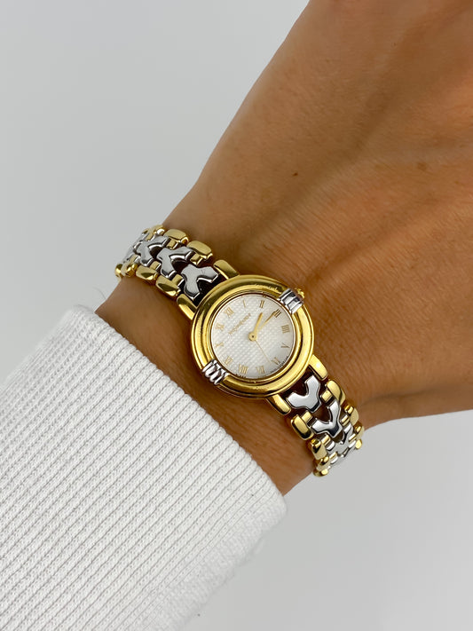 Yves Saint Laurent Duo Tone Vintage Watch Round Dial