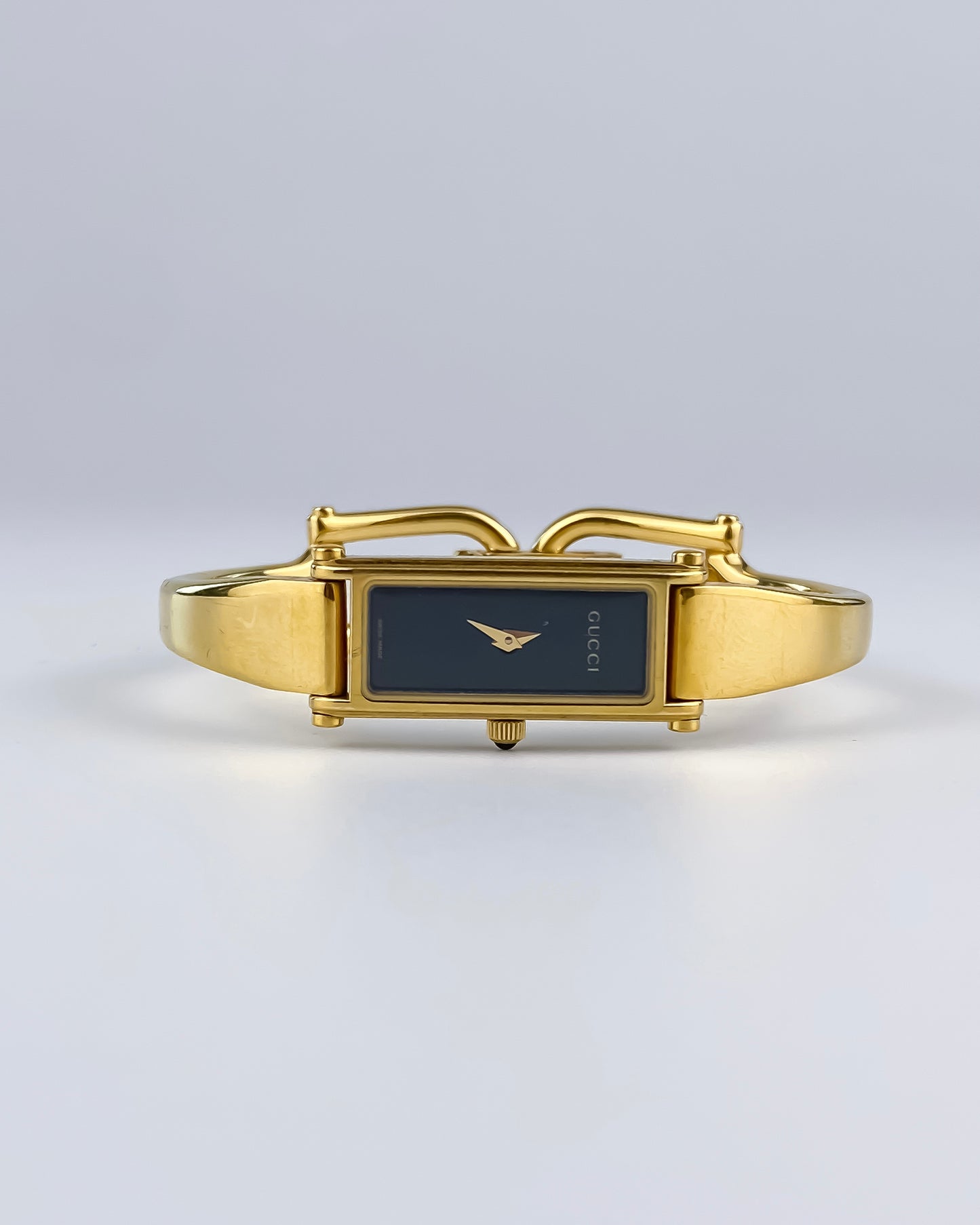 Gucci Vintage Gold Watch Black Dial