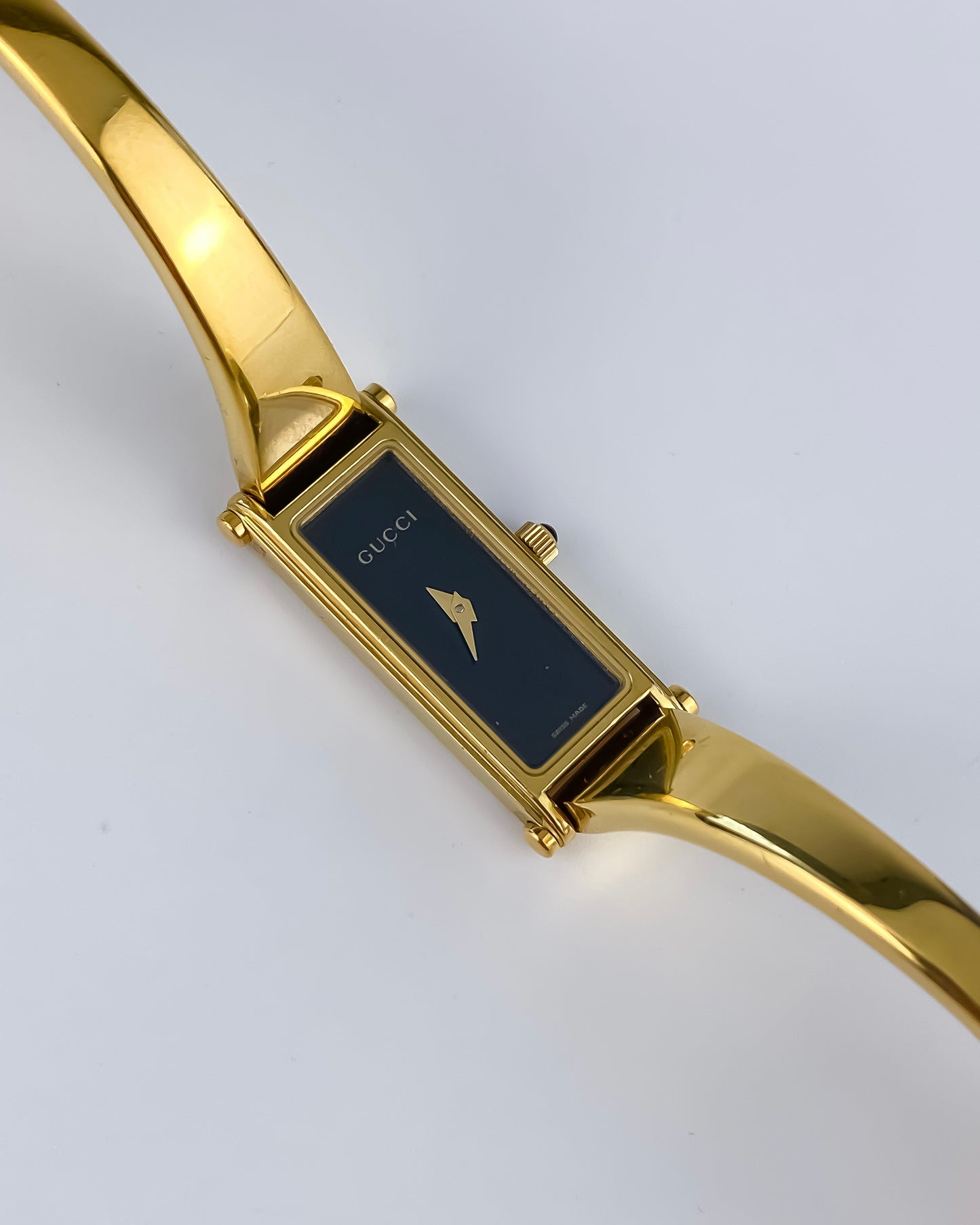 Gucci Vintage Gold Watch Black Dial