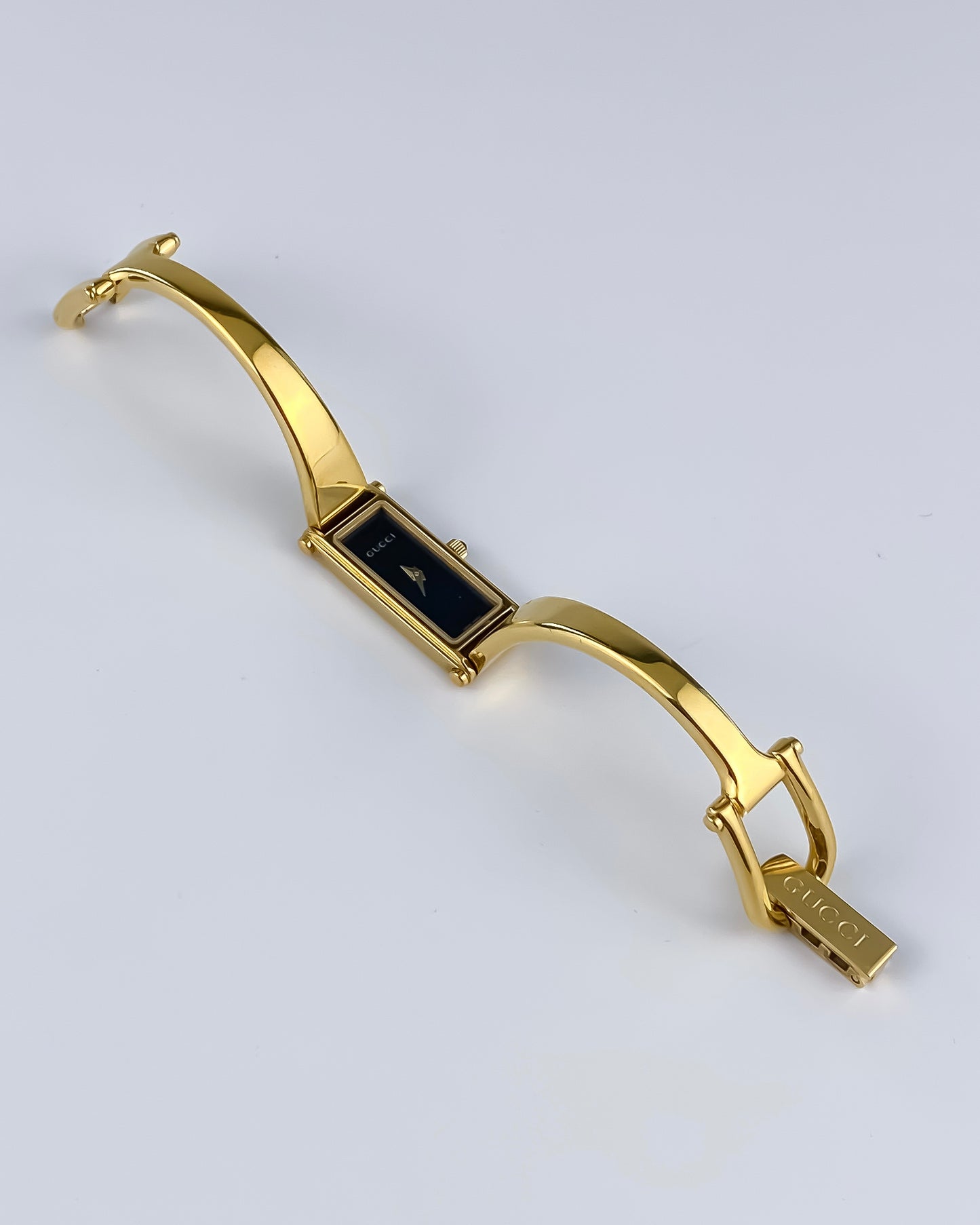 Gucci Vintage Gold Watch Black Dial