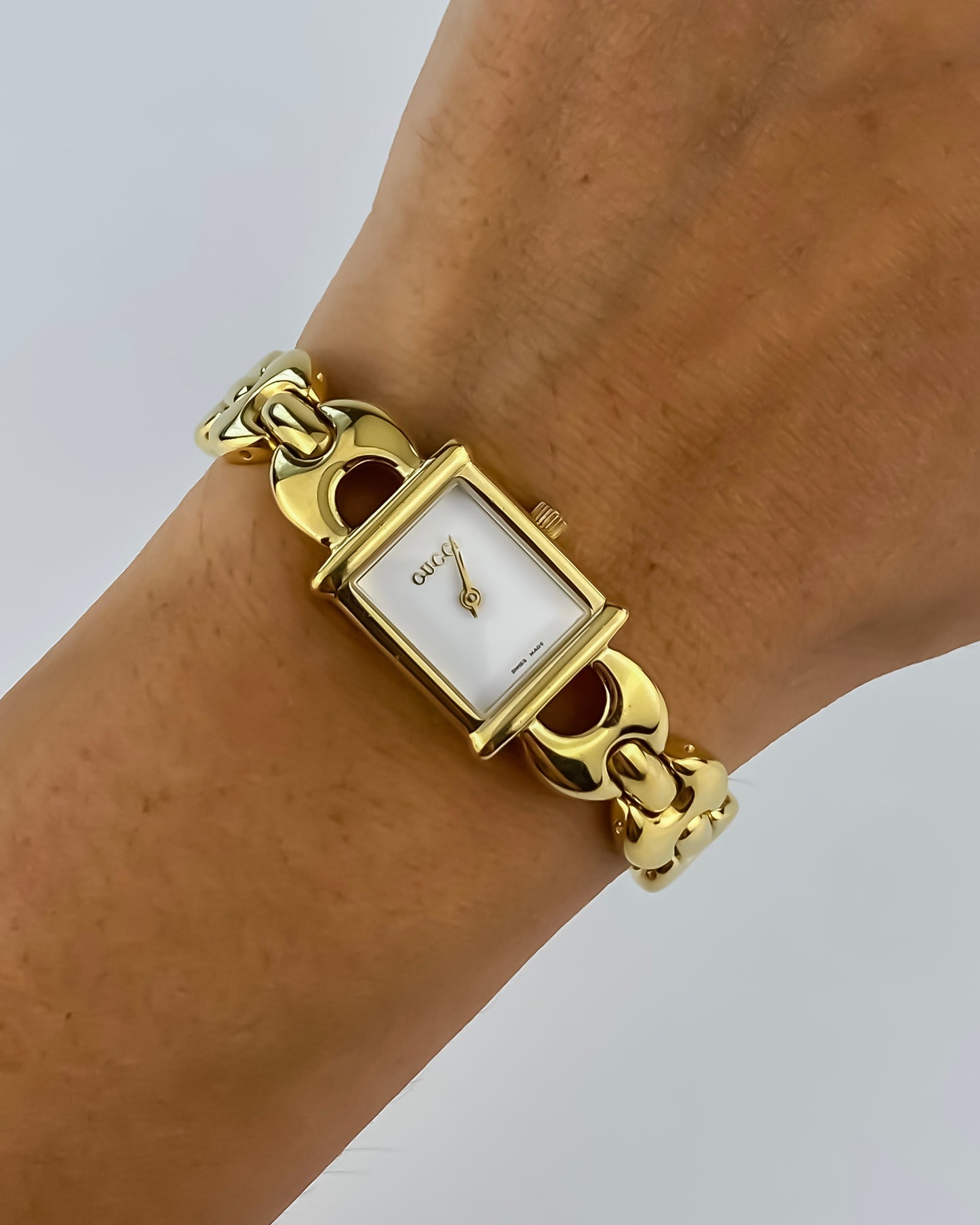 Gucci Vintage Gold Watch Interchangeable Bracelets Box Set