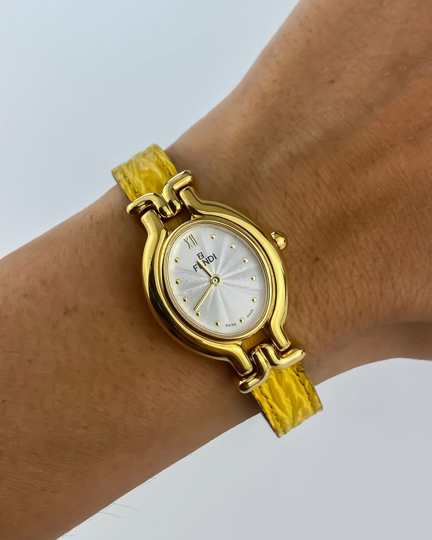 Fendi Vintage Gold Watch Interchangeable Bracelets Box Set