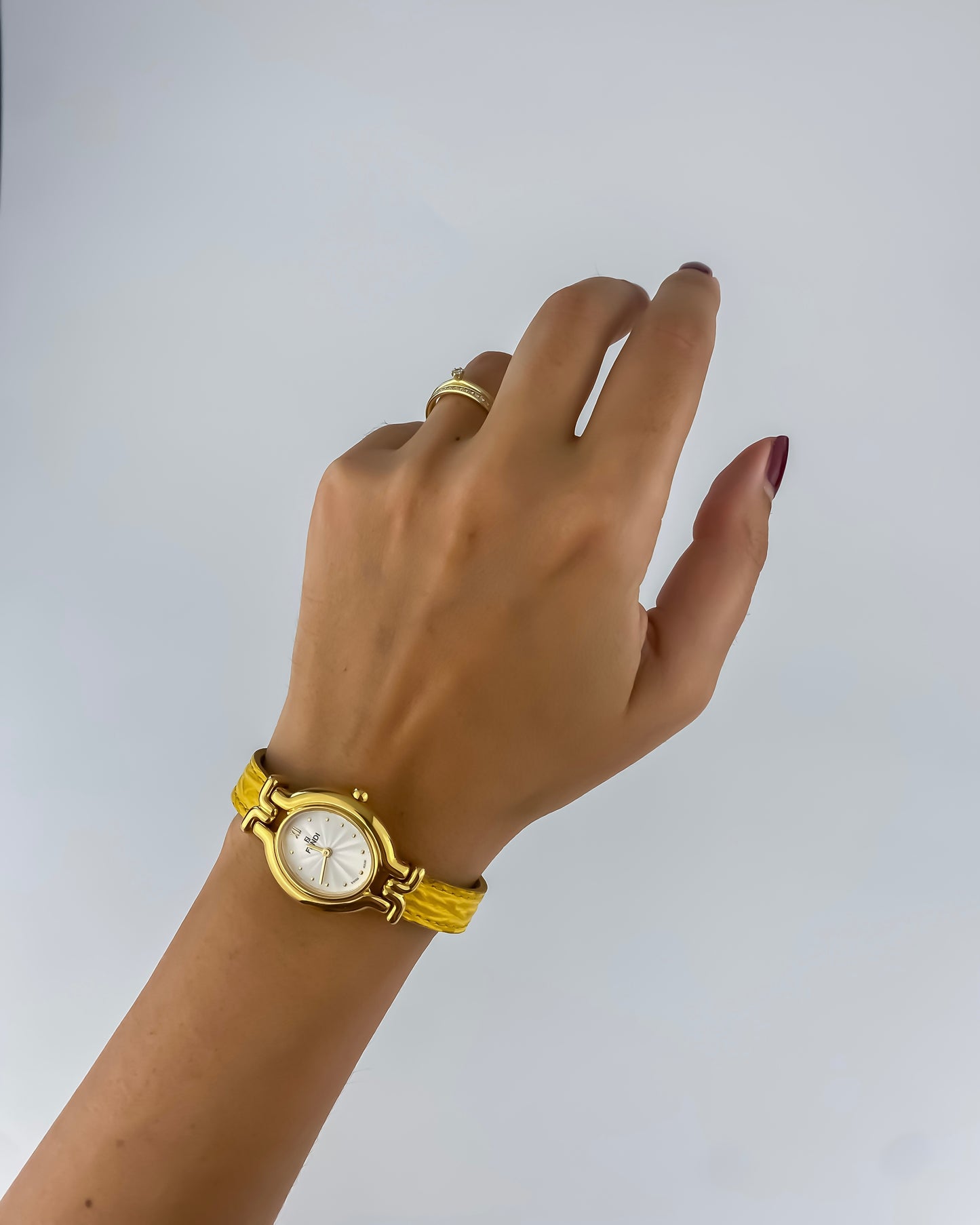 Fendi Vintage Gold Watch Interchangeable Bracelets Box Set