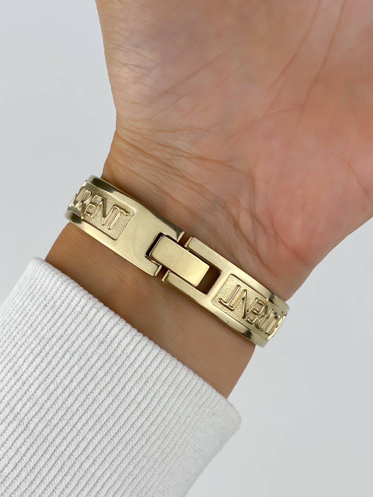 Rare Yves Saint Laurent Vintage Gold Watch Bangle 40th Anniversary 2002 Yk2