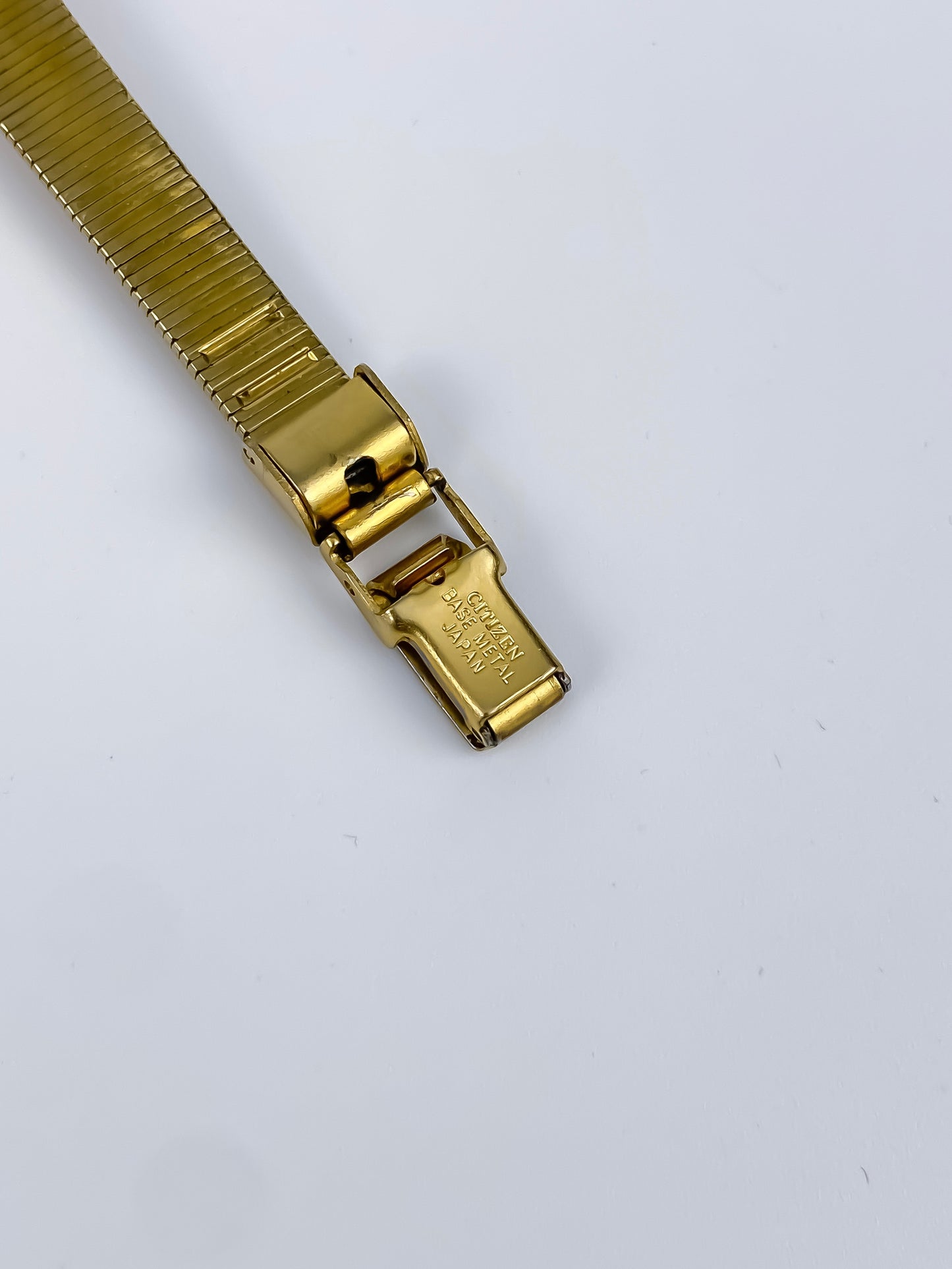 Citizen Vintage Watch Gold Plated Crosshatch Guilloché Bracelet