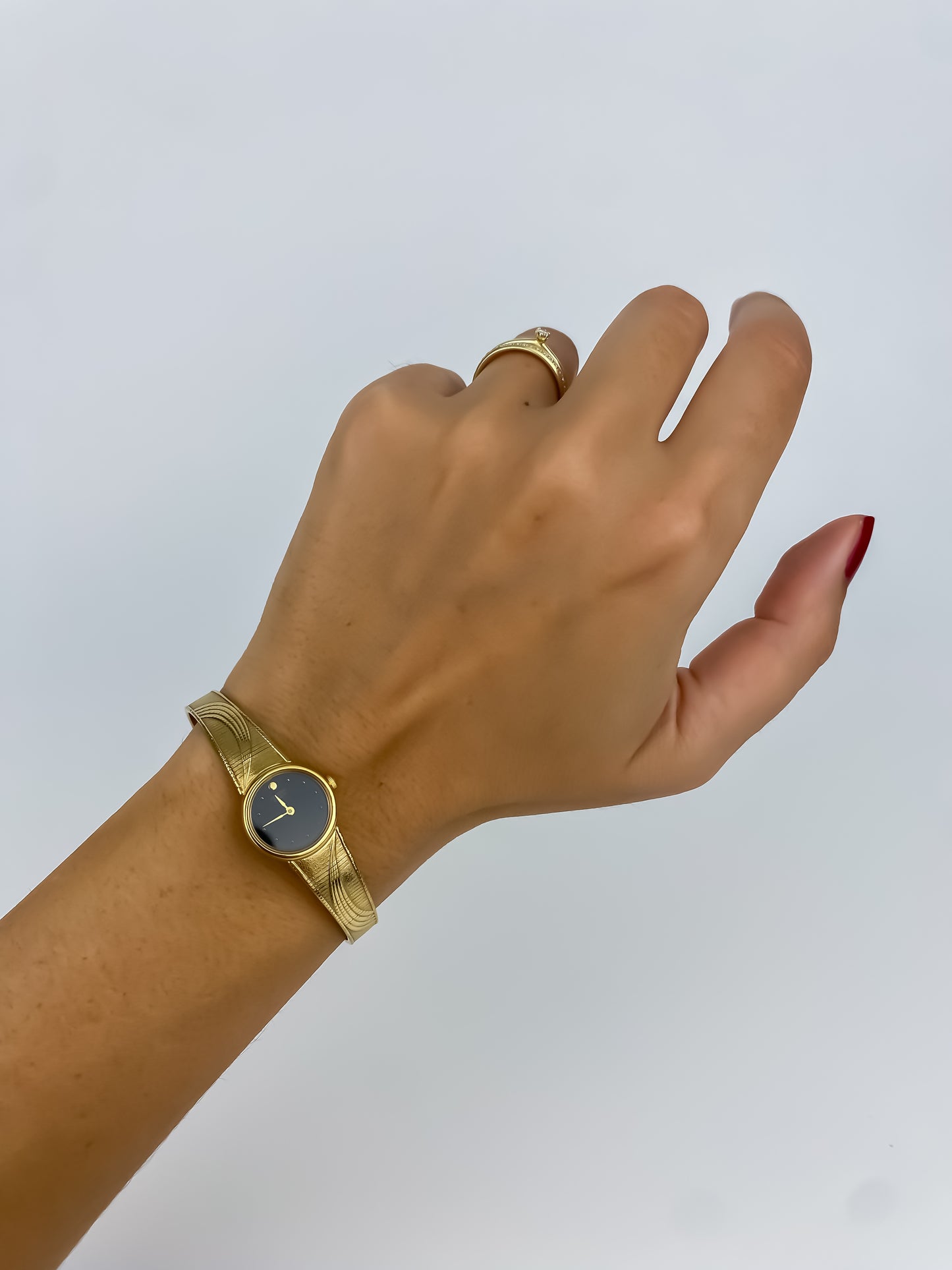 Citizen Vintage Watch Gold Plated Wave Guilloché Bracelet