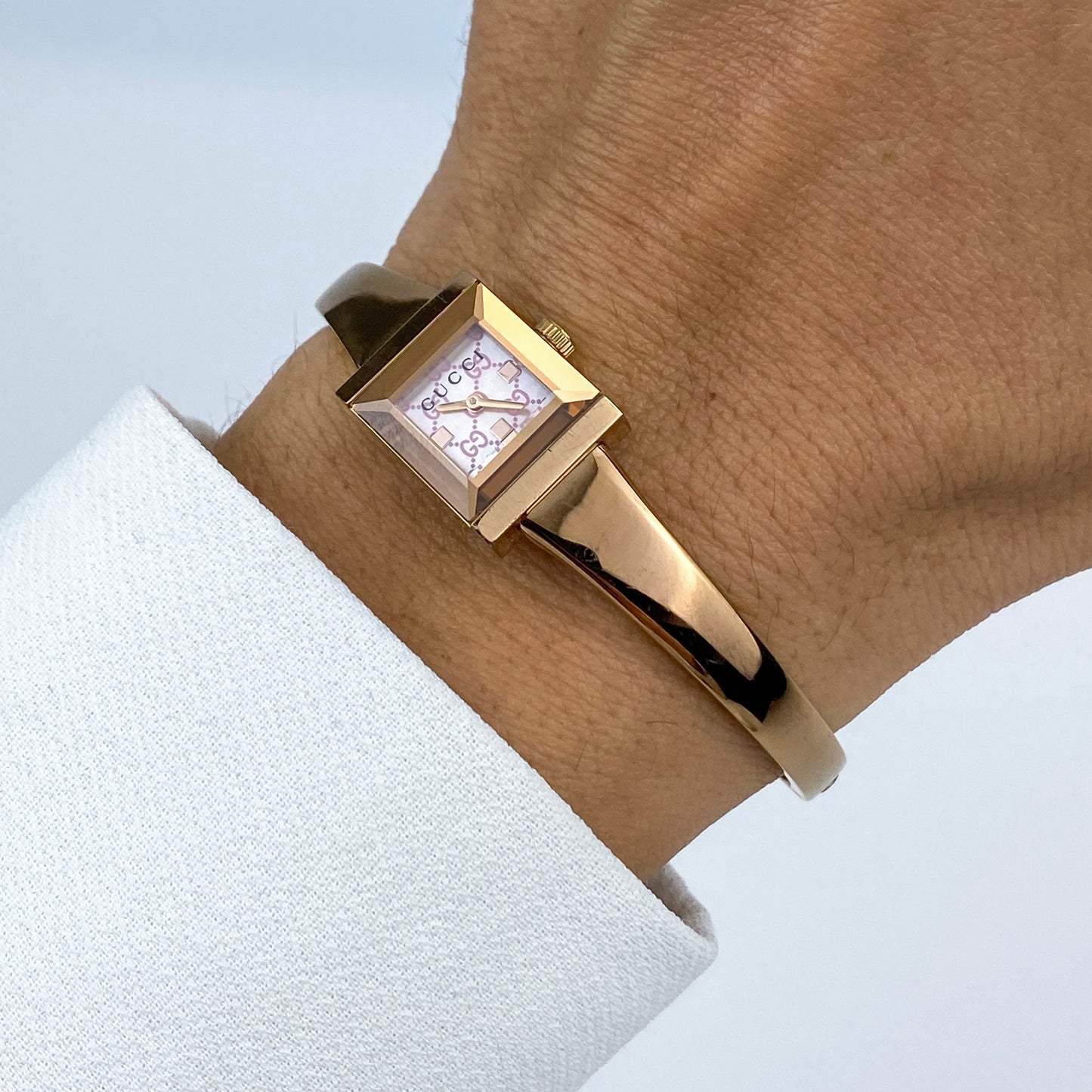 Gucci Rose Gold Watch Rare Vintage Logo Dial