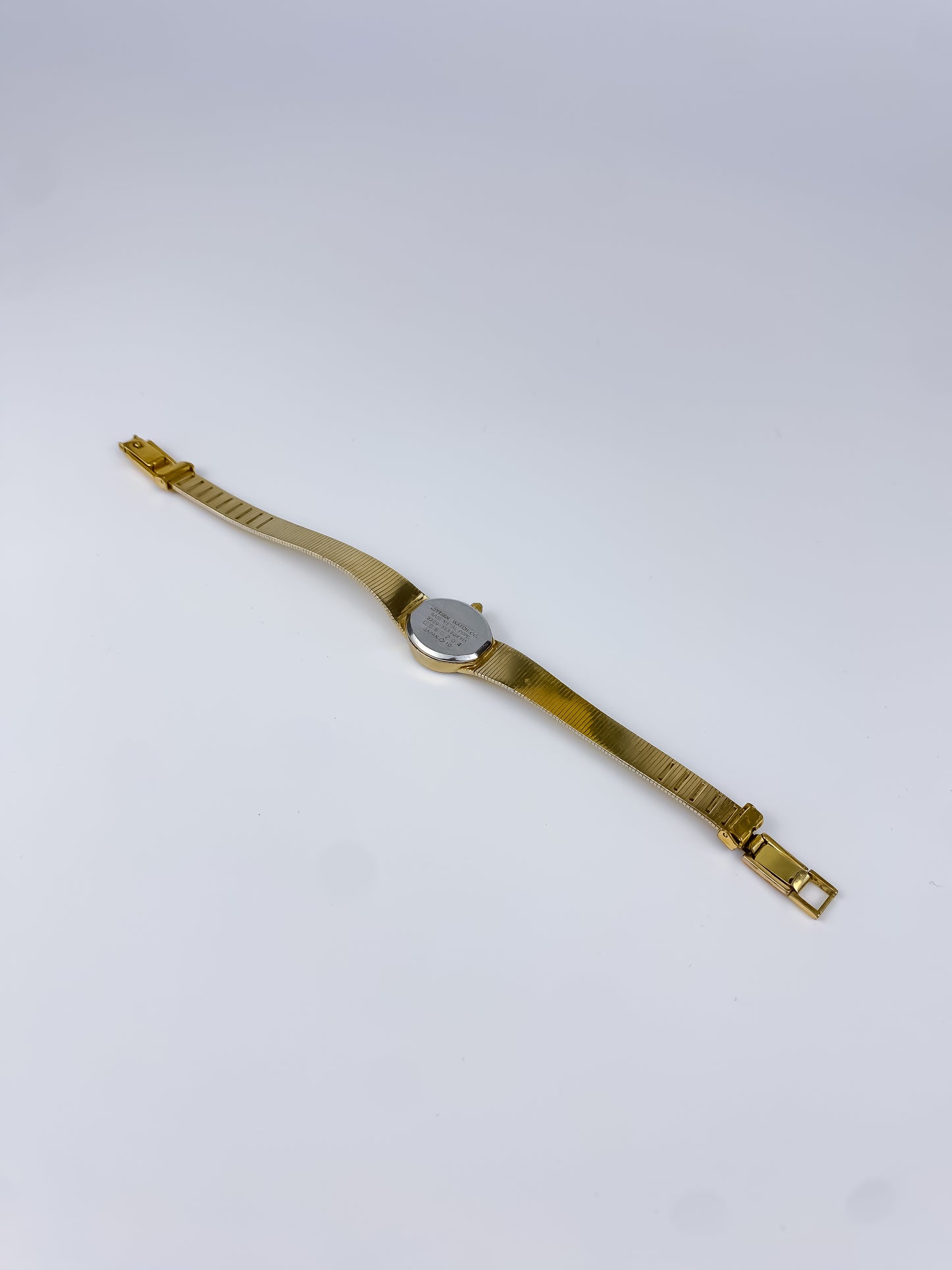 Citizen Vintage Watch Gold Plated Champagne Dial Diamonds Milanese Mesh Bracelet