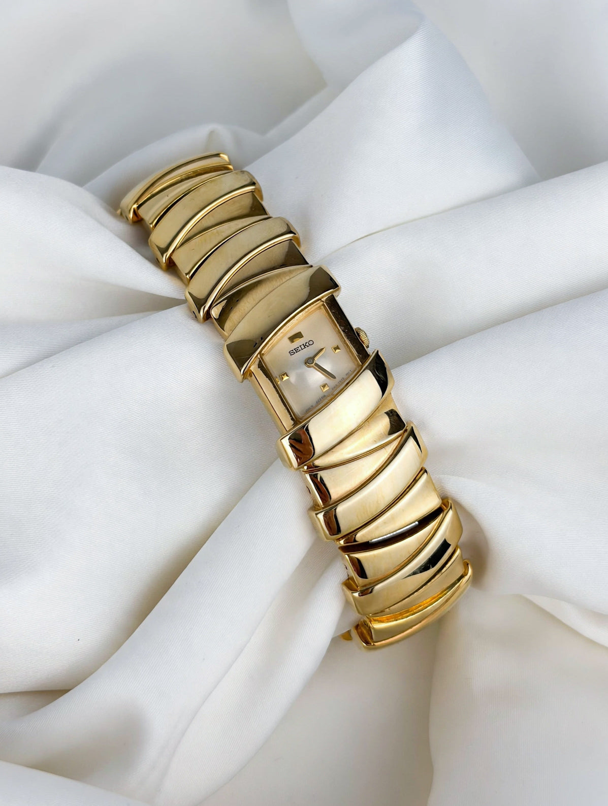 Rare Seiko Asymmetrical Vintage Watch Gold Plated