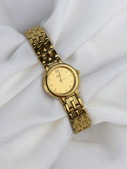 Seiko Round Petite Vintage Watch Gold Plated