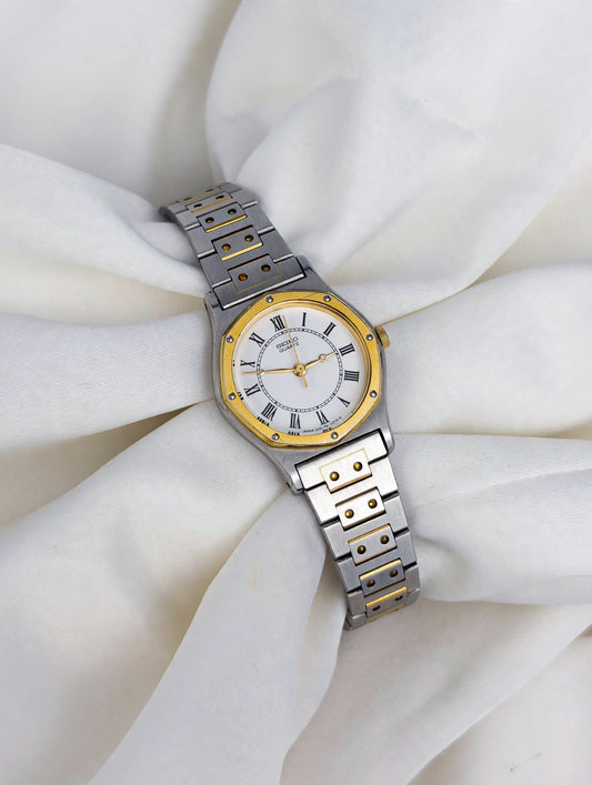 Seiko Hexagonal Santos Vintage Watch Duo Tone