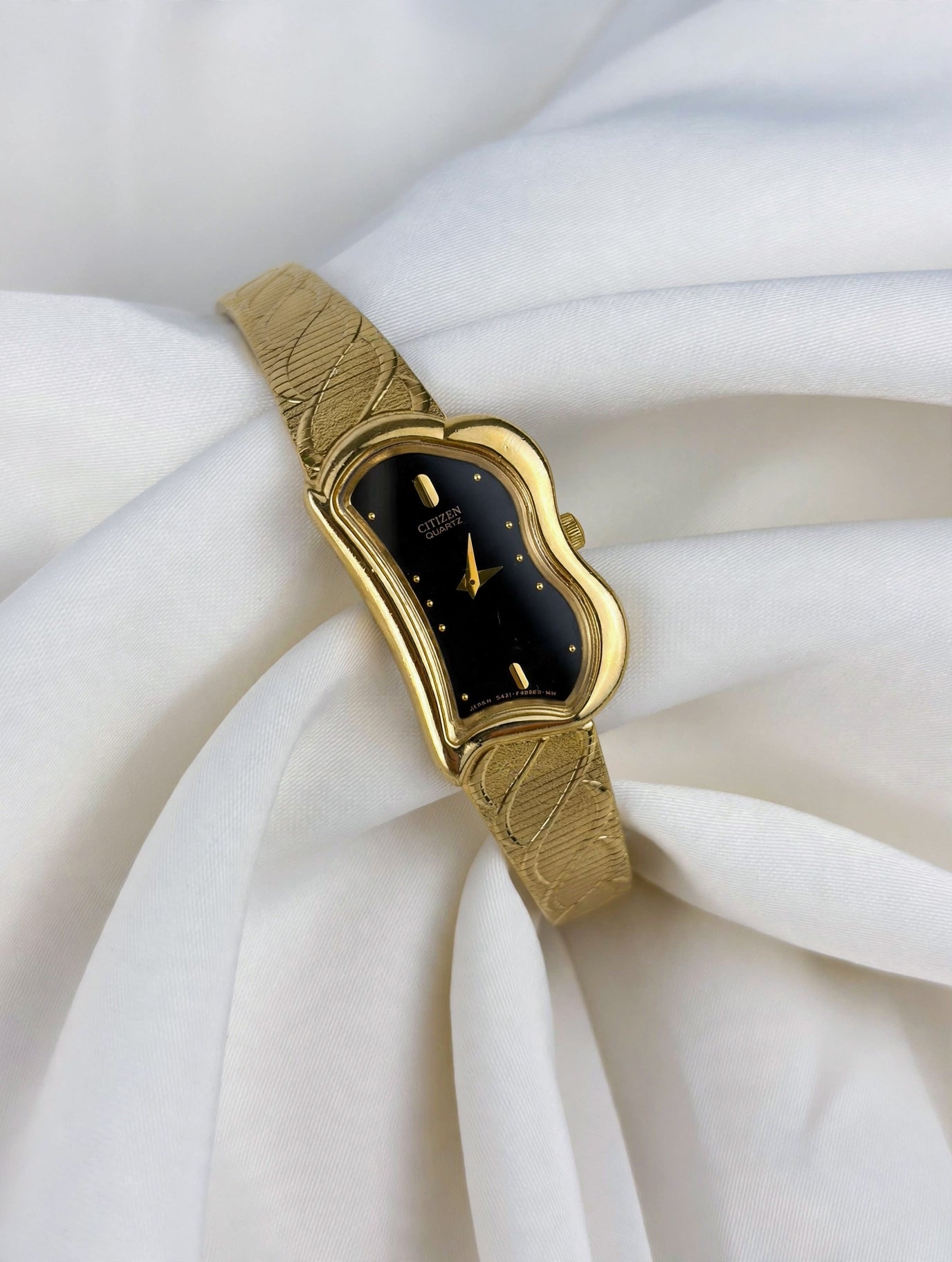 Citizen Black Dial Dali Vintage Watch Gold Plated