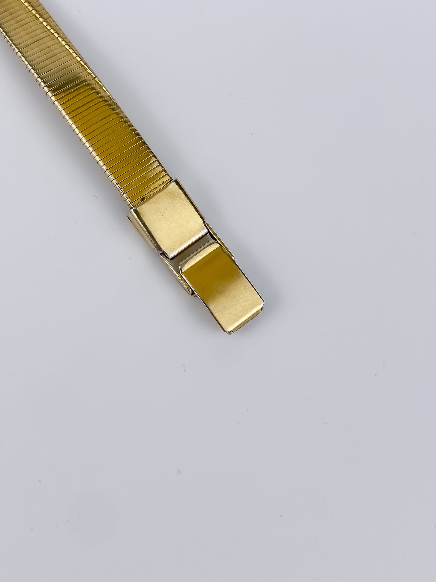Citizen Vintage Watch Gold Plated Rectangular Diamonds Dial Integrated Patterned Bracelet