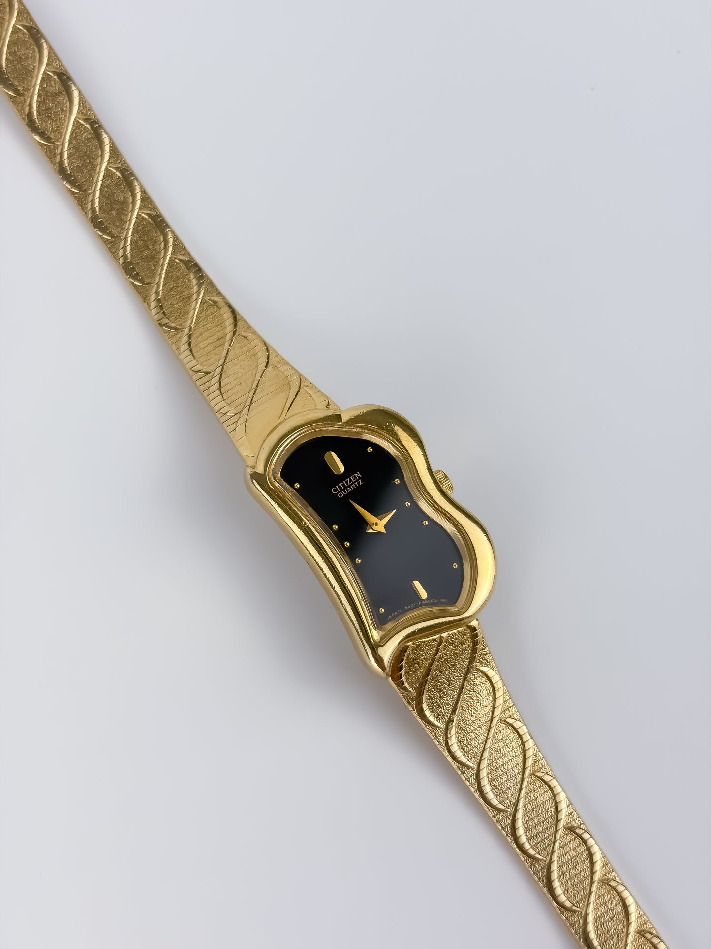 Citizen Black Dial Dali Vintage Watch Gold Plated
