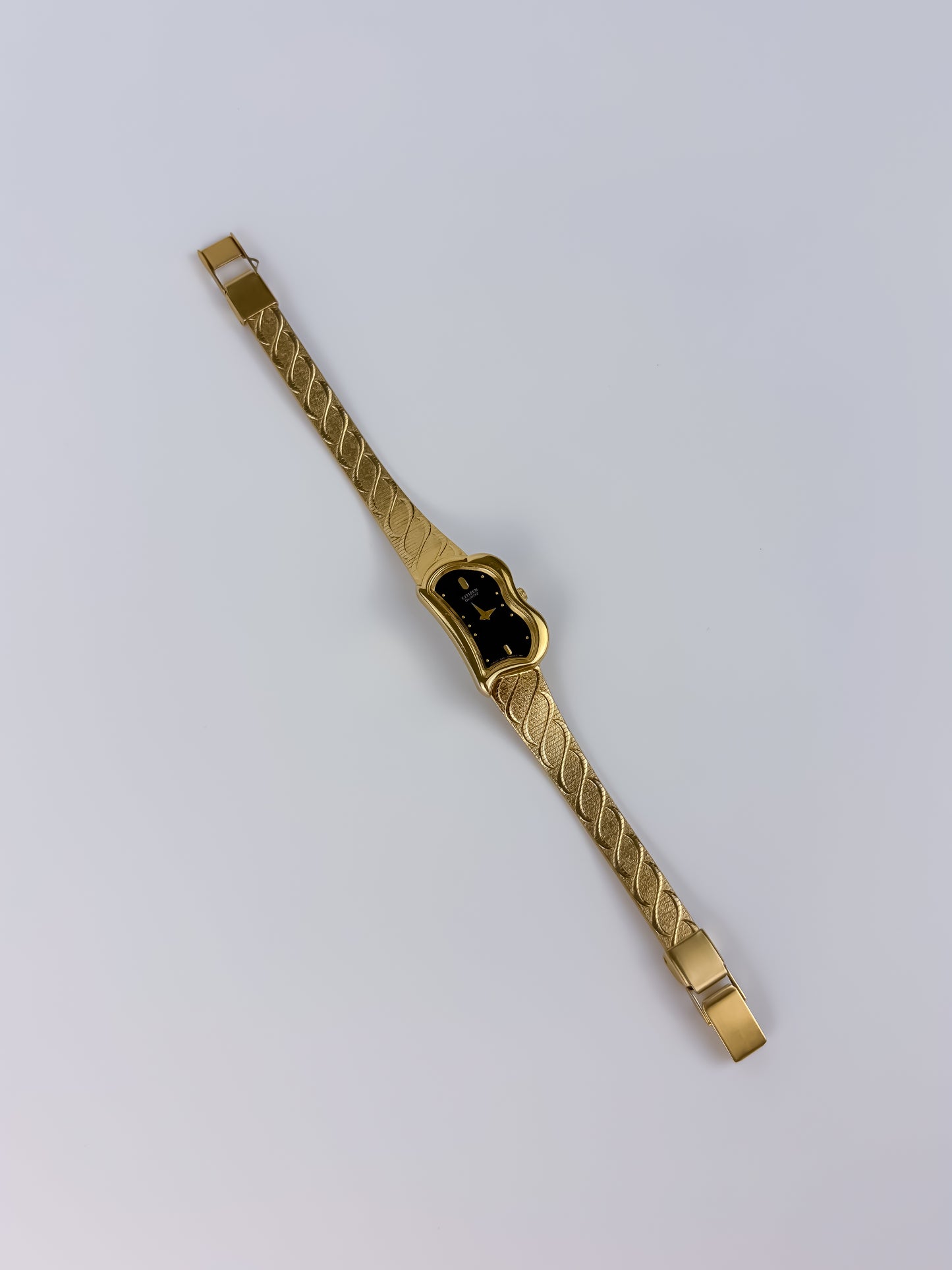 Citizen Black Dial Dali Vintage Watch Gold Plated