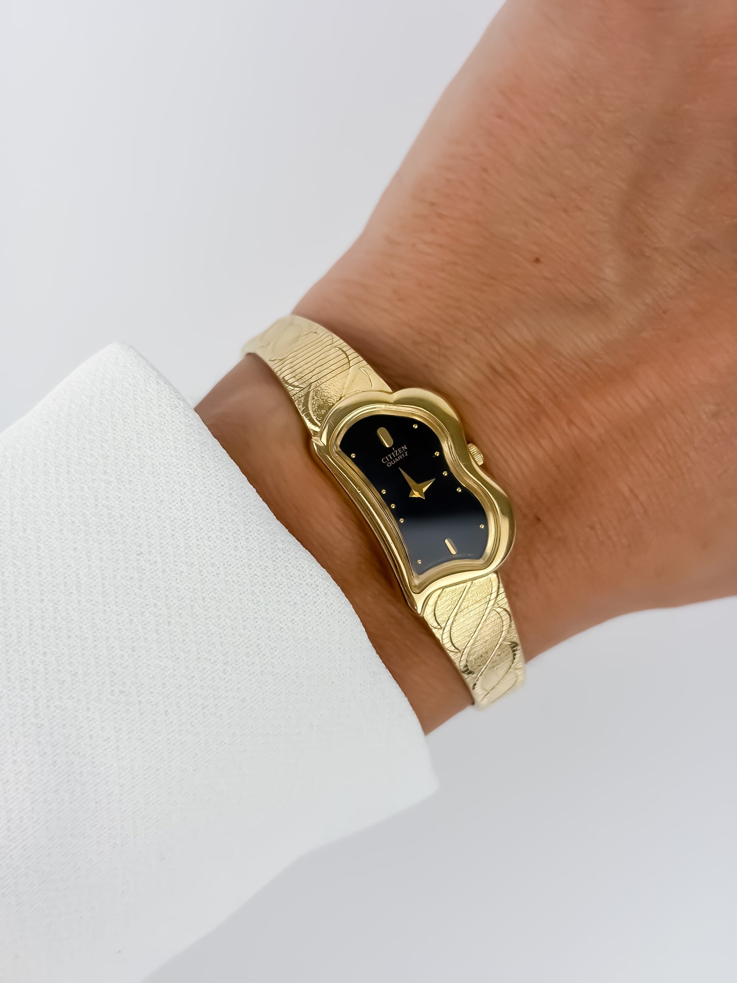 Citizen Black Dial Dali Vintage Watch Gold Plated