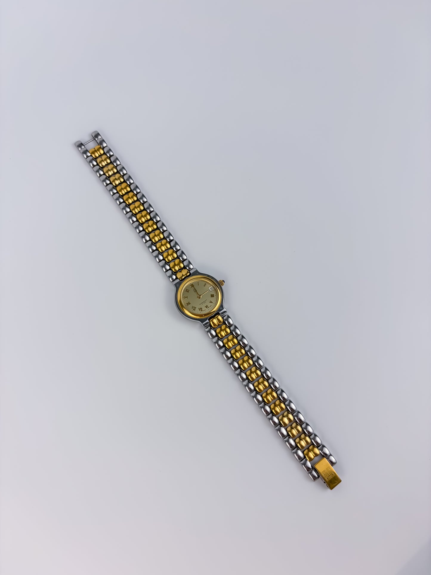 Givenchy Round Date Dial Vintage Watch Duo Tone