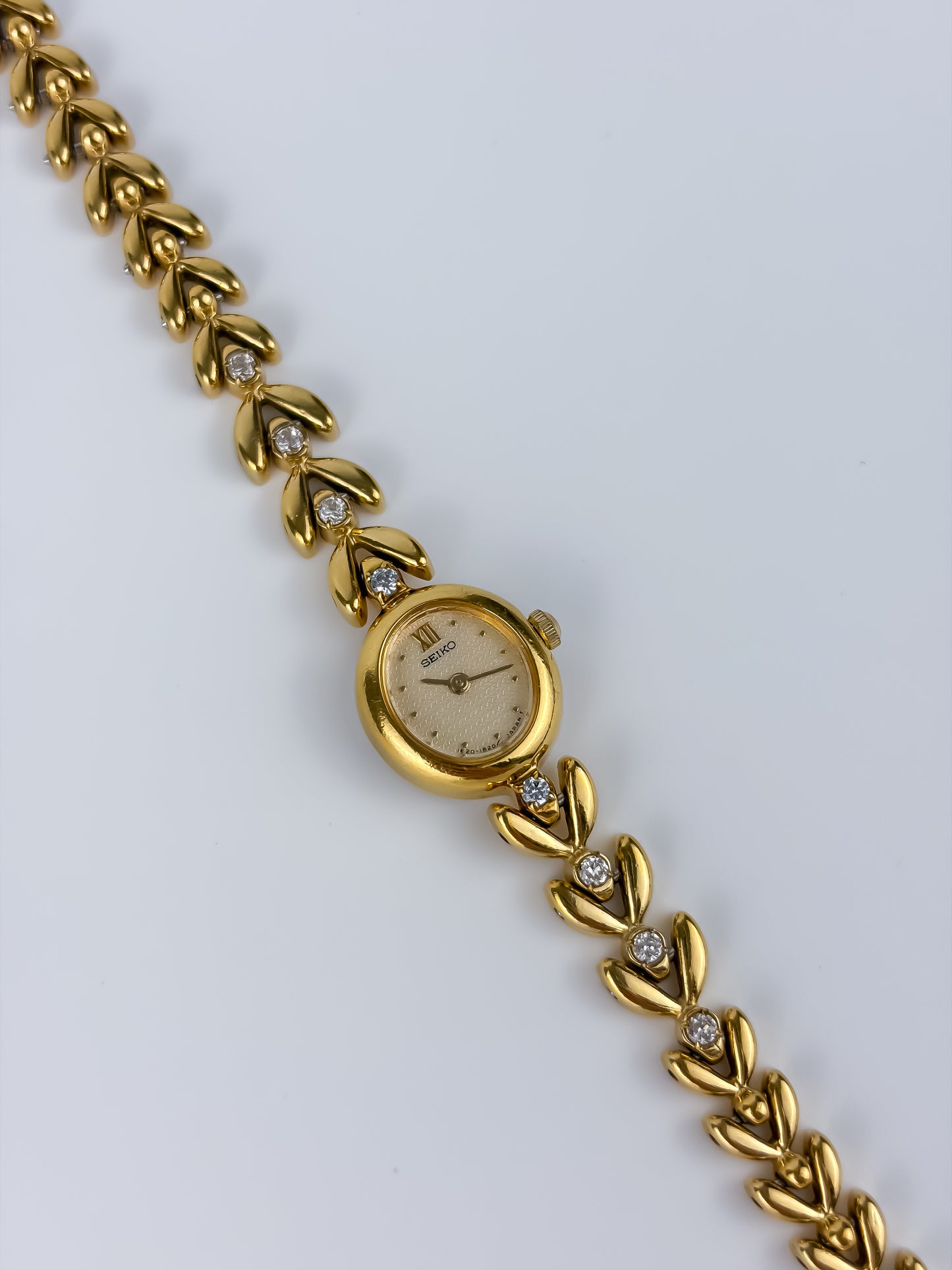 Rare Seiko Diamonds Jewelry Vintage Watch Gold Plated
