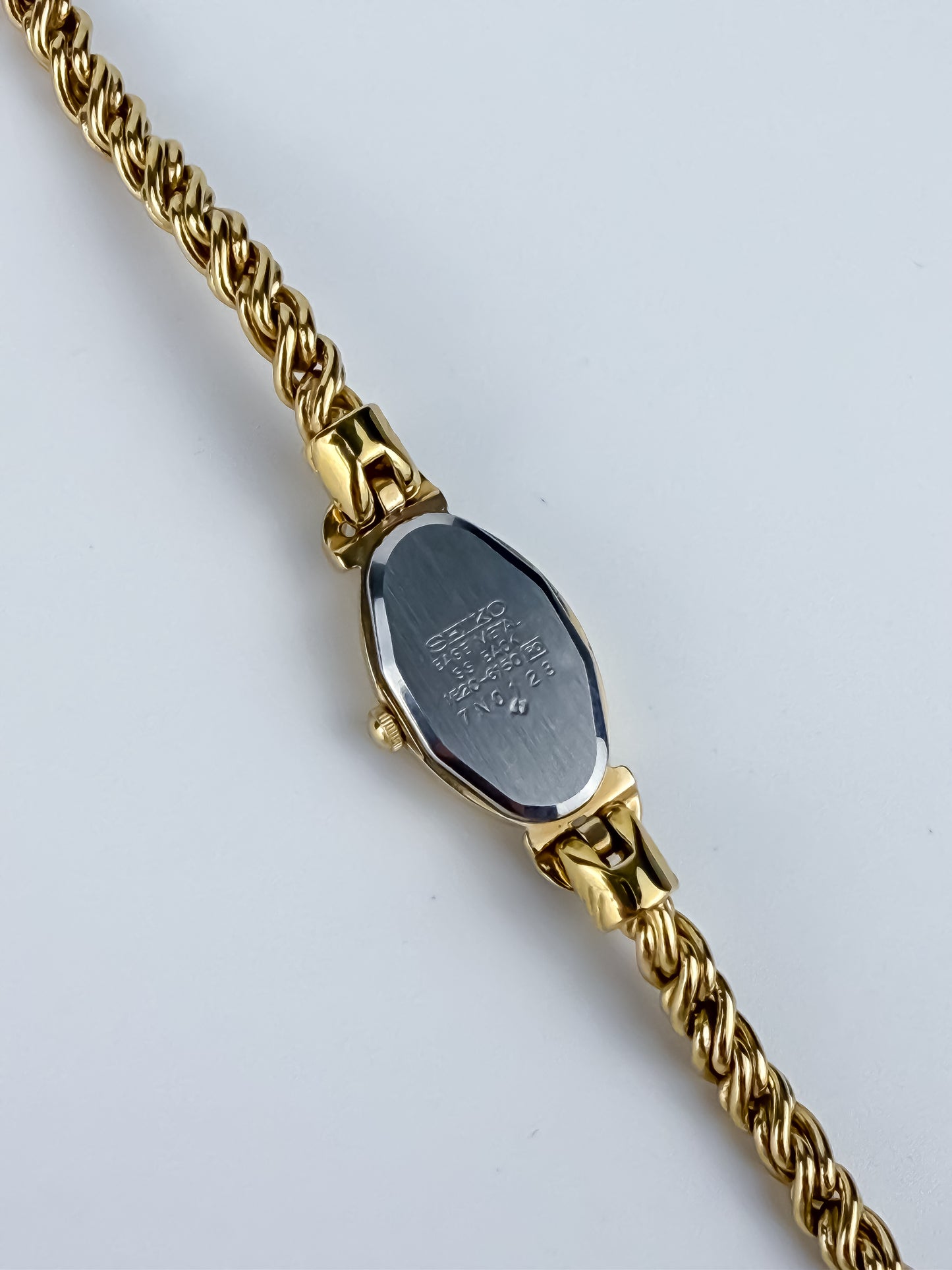 Seiko Jewelry Sapphire Diamonds Vintage Watch Gold Plated Rope