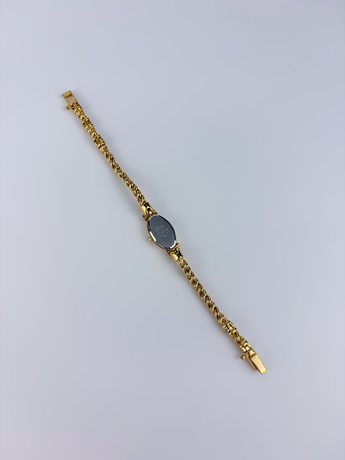 Seiko Jewelry Sapphire Diamonds Vintage Watch Gold Plated Rope