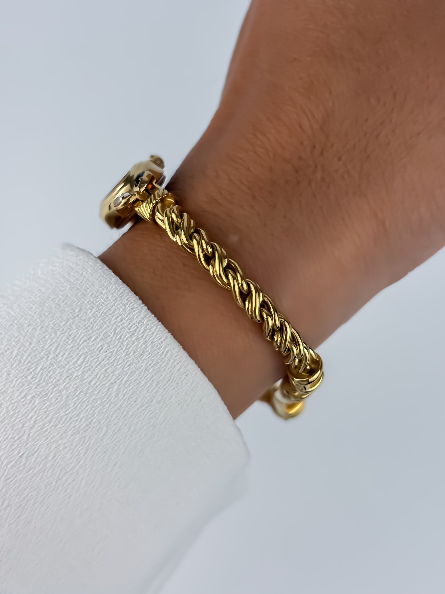 Seiko Jewelry Sapphire Diamonds Vintage Watch Gold Plated Rope
