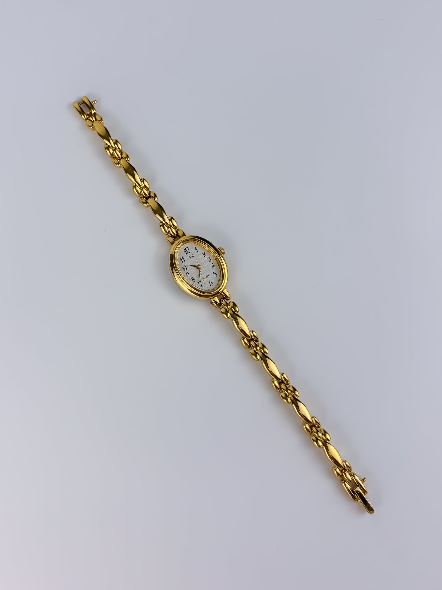 Citizen Fill Gold Vintage Watch Ornate Link Bracelet