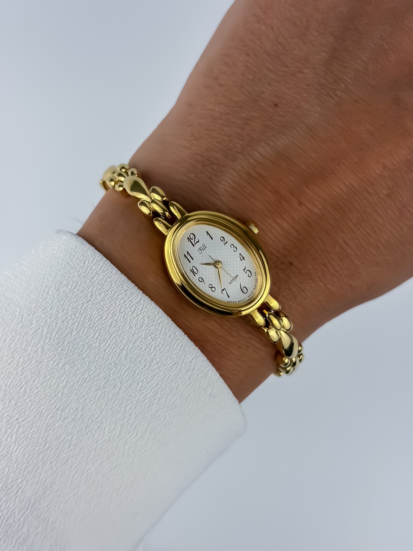 Citizen Fill Gold Vintage Watch Ornate Link Bracelet