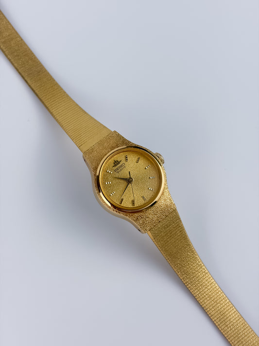 Seiko Gold Cocktail Vintage Watch Integrated Mesh Bracelet